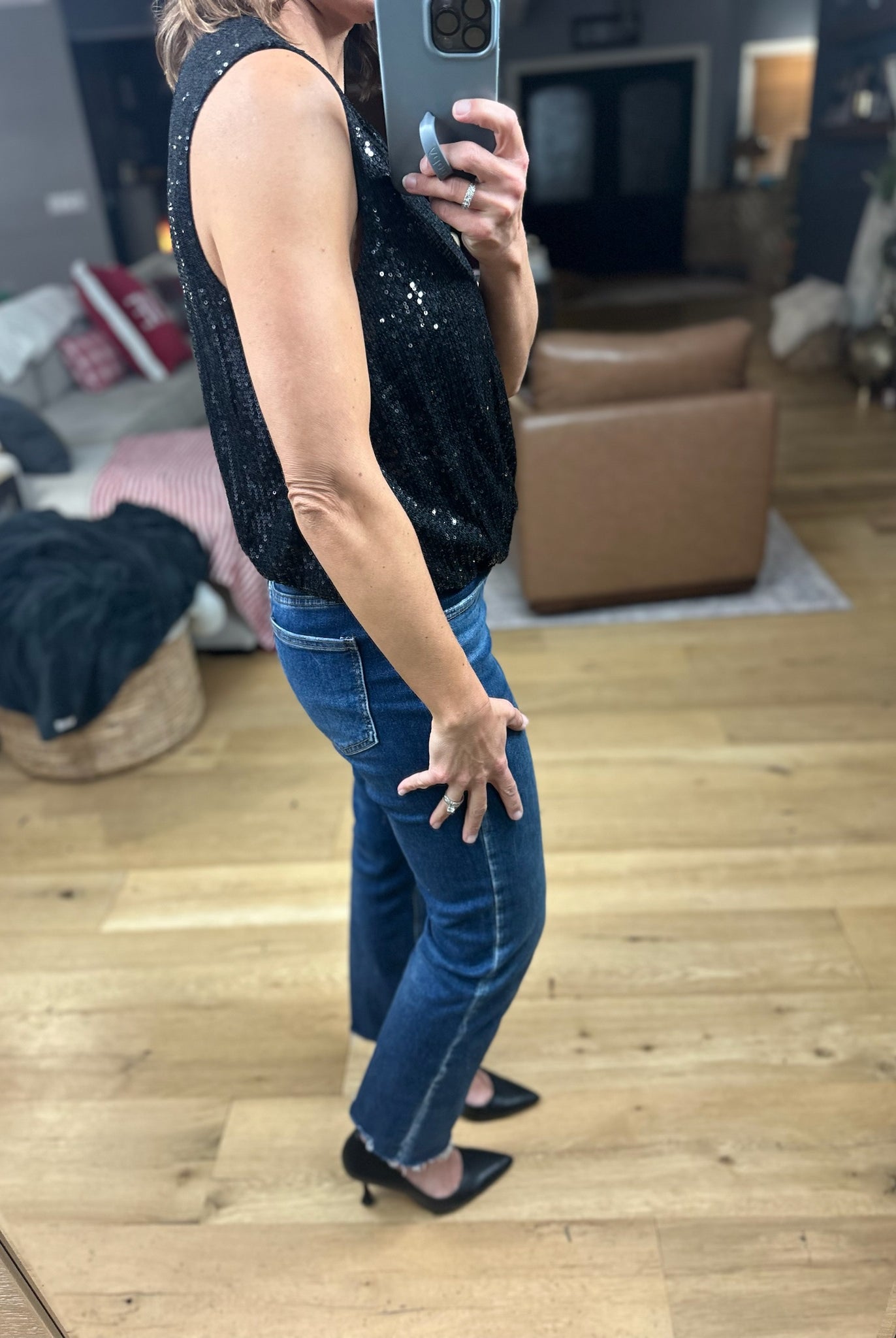 In The Spotlight Sequin Top-Short Sleeves-Saints & Hearts-Anna Kaytes Boutique, Women's Fashion Boutique in Grinnell, Iowa