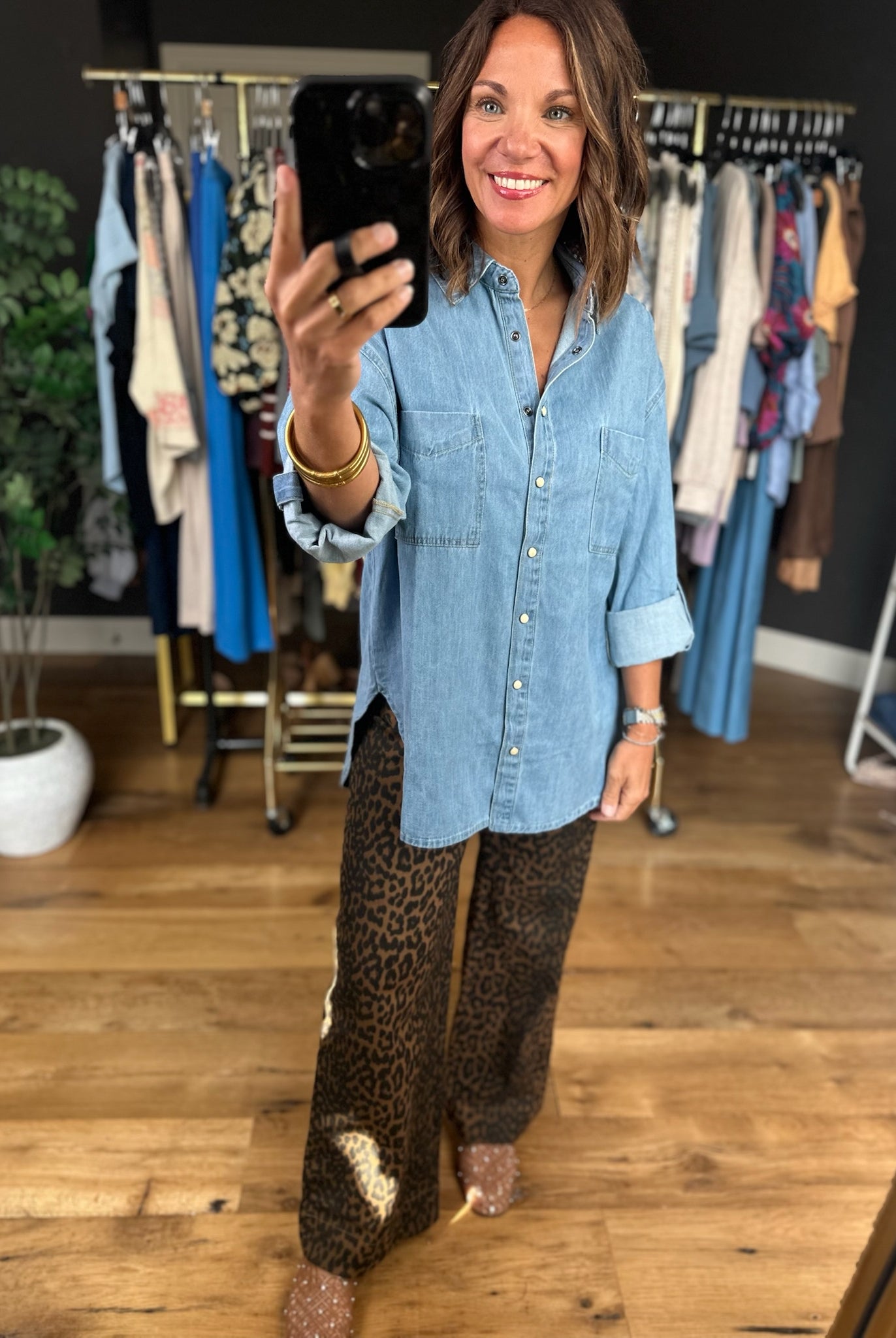 The Real Winner Button-Down Top-Long Sleeves-Blu Pepper-Anna Kaytes Boutique, Women's Fashion Boutique in Grinnell, Iowa