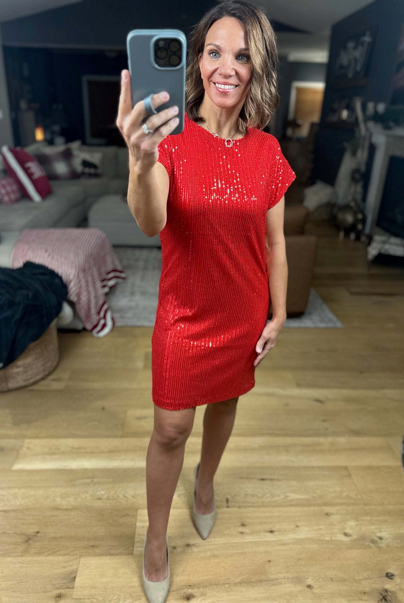 Star Of The Show Sequin Dress-Dresses-Vine & Love-Anna Kaytes Boutique, Women's Fashion Boutique in Grinnell, Iowa