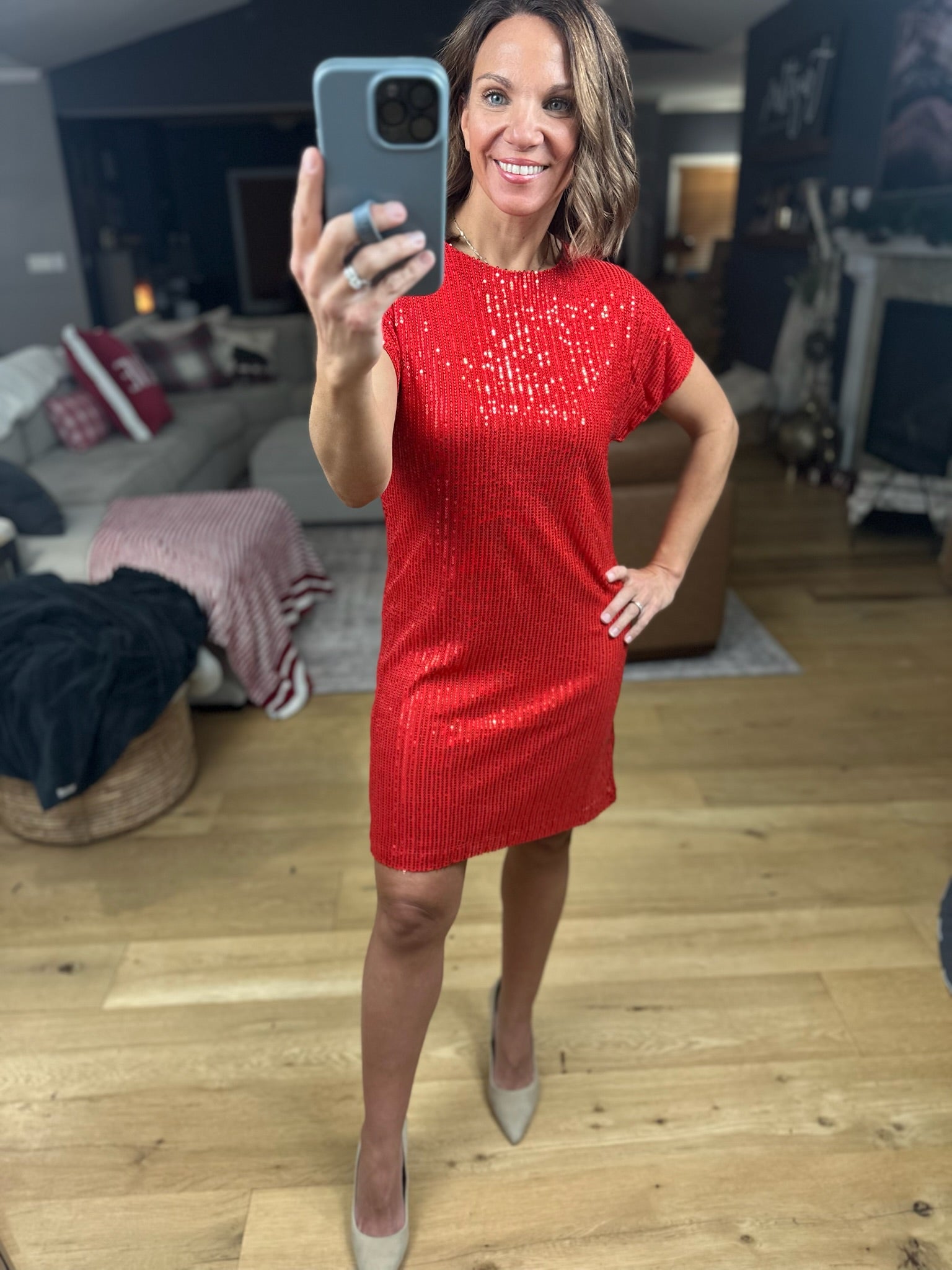 Star Of The Show Sequin Dress-Dresses-Vine & Love-Anna Kaytes Boutique, Women's Fashion Boutique in Grinnell, Iowa