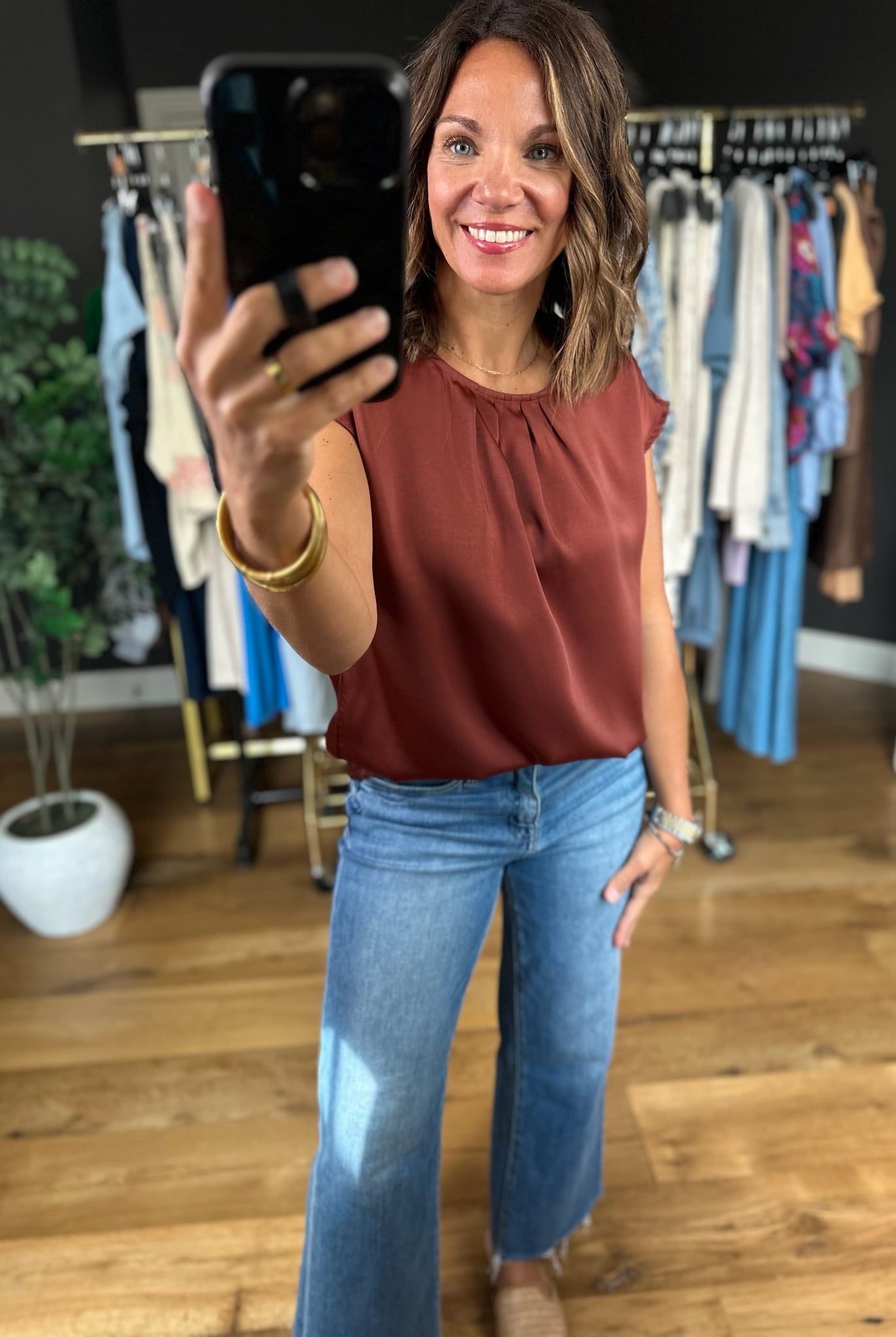 All For You Pleat-Detail Top-Short Sleeves-ee:some-Anna Kaytes Boutique, Women's Fashion Boutique in Grinnell, Iowa