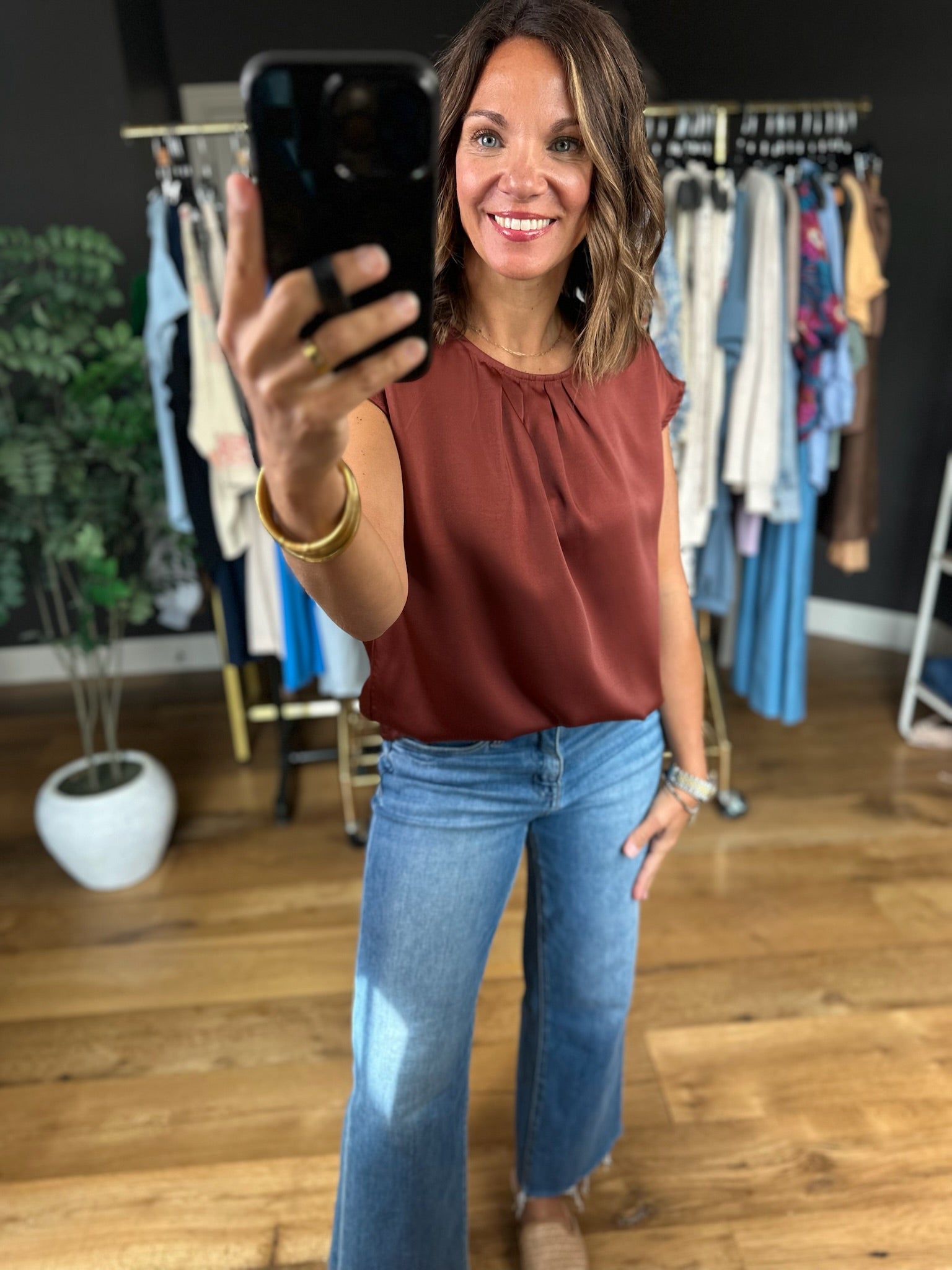 All For You Pleat-Detail Top-Short Sleeves-ee:some-Anna Kaytes Boutique, Women's Fashion Boutique in Grinnell, Iowa