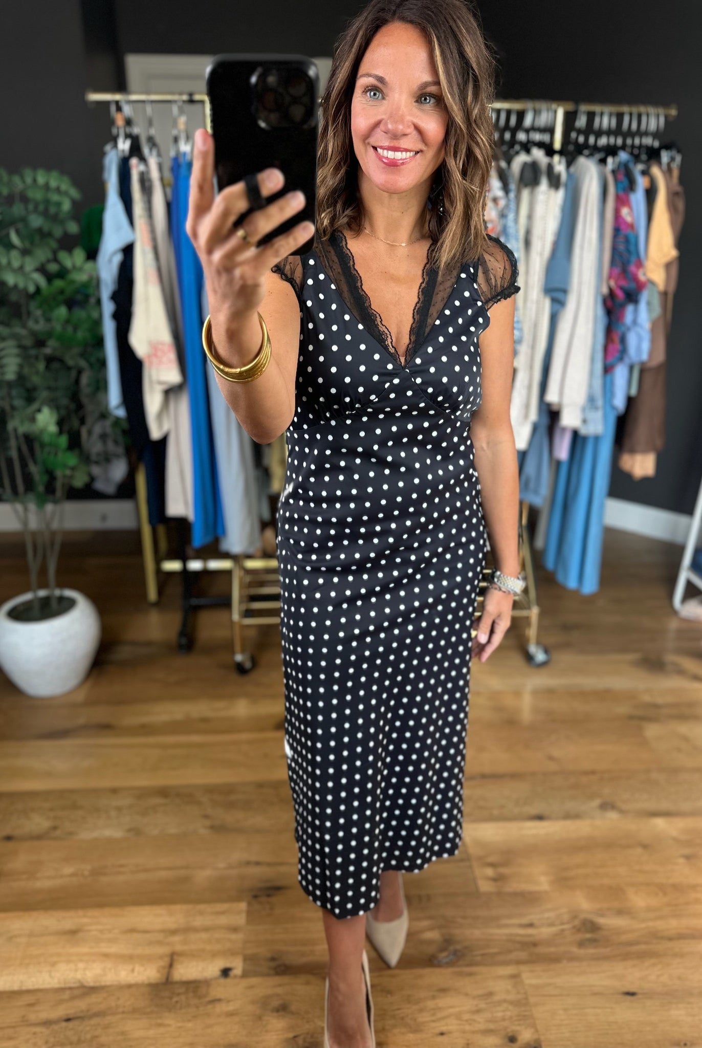 All Eyes On You Polka-Dot Dress-Dresses-Baevely-Anna Kaytes Boutique, Women's Fashion Boutique in Grinnell, Iowa