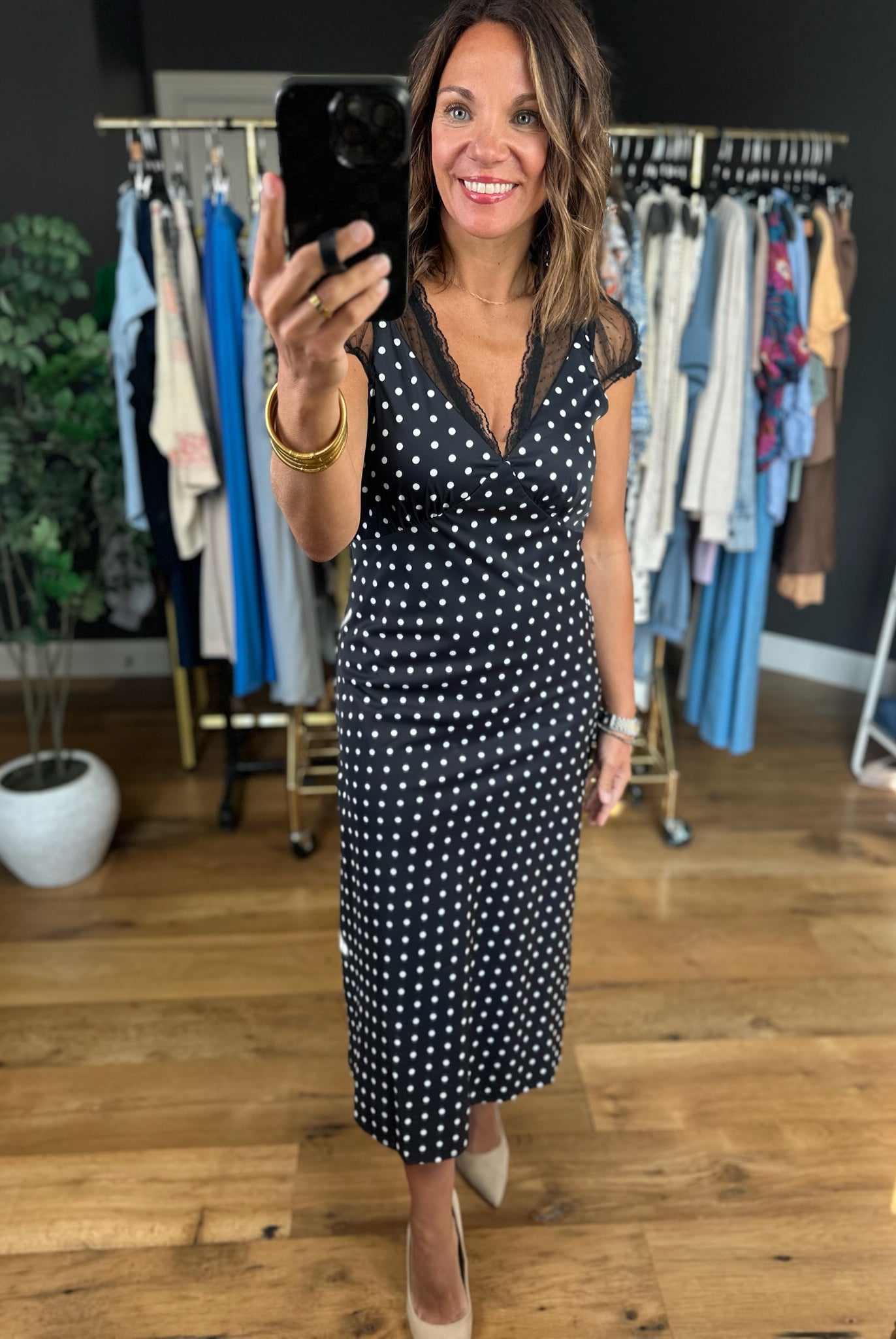 All Eyes On You Polka-Dot Dress-Dresses-Baevely-Anna Kaytes Boutique, Women's Fashion Boutique in Grinnell, Iowa