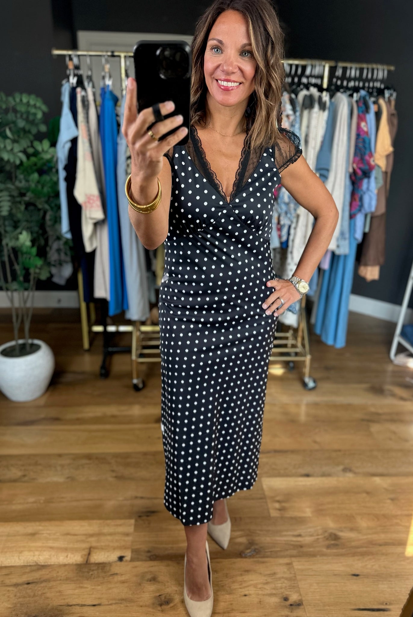 All Eyes On You Polka-Dot Dress-Dresses-Baevely-Anna Kaytes Boutique, Women's Fashion Boutique in Grinnell, Iowa