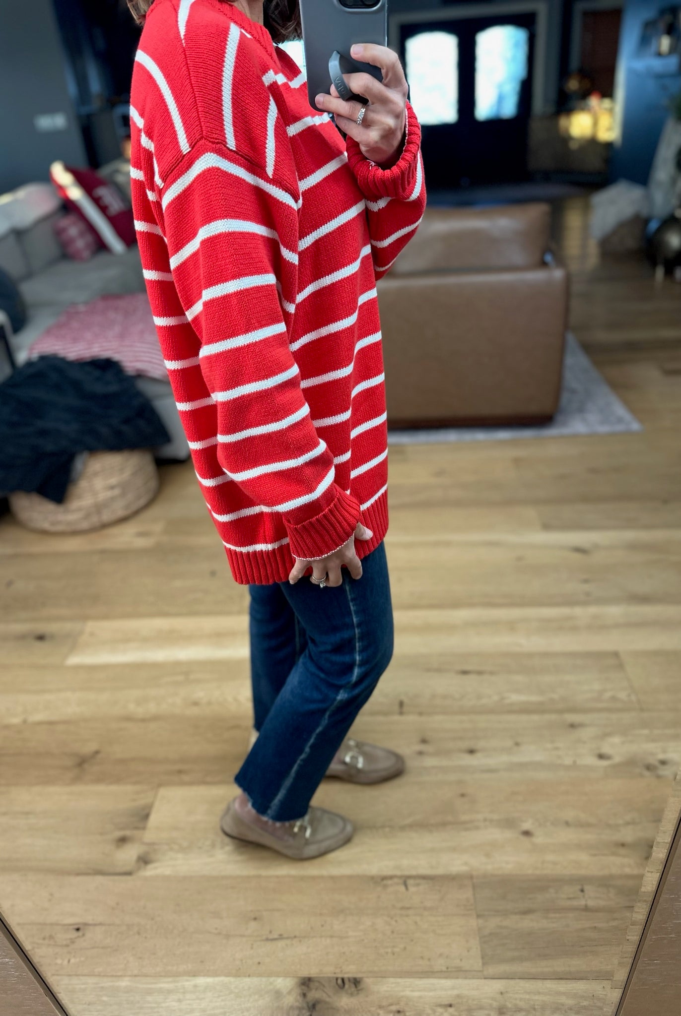 In The Right Place Striped Sweater - Chili-Sweaters-Wishlist-Anna Kaytes Boutique, Women's Fashion Boutique in Grinnell, Iowa