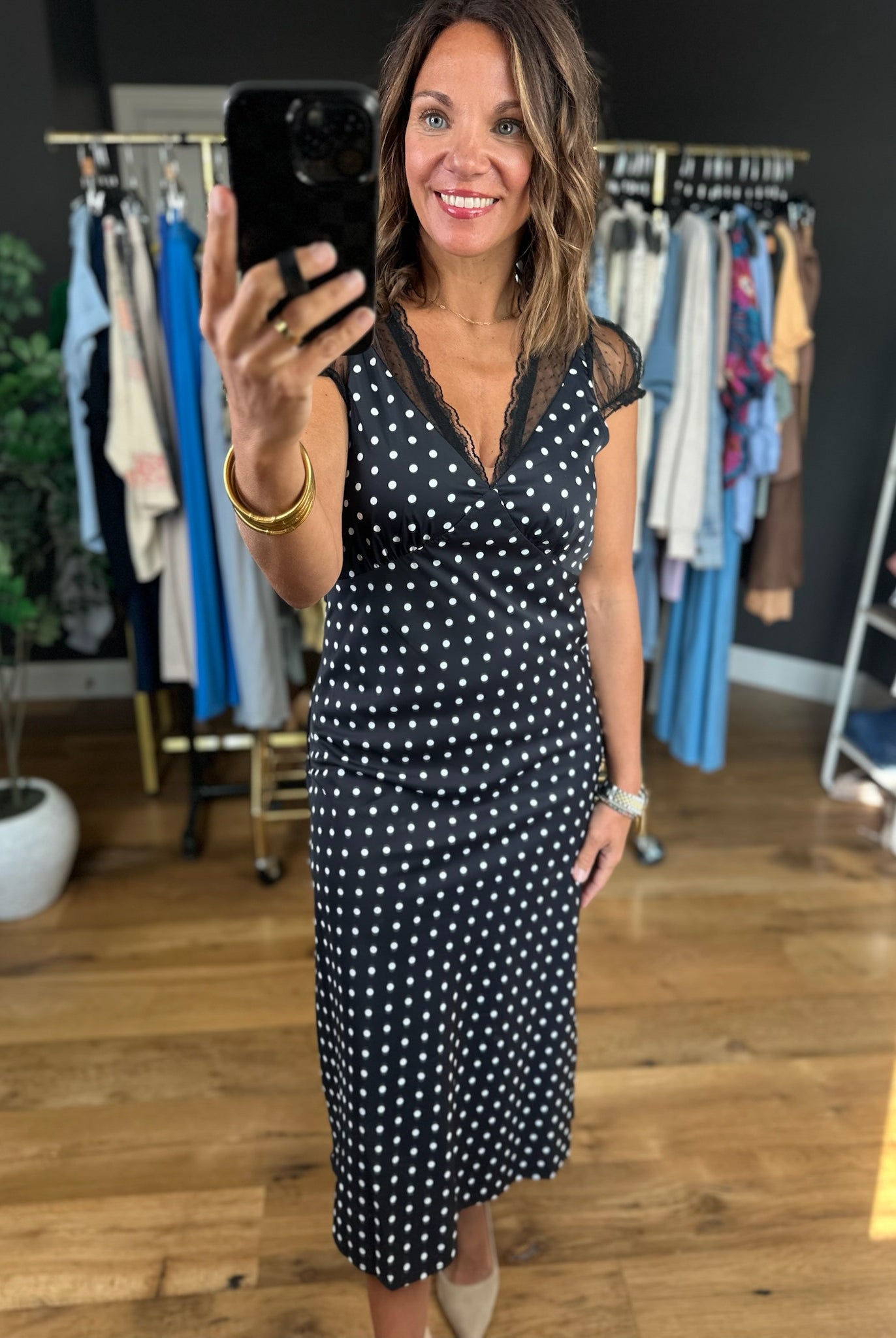 All Eyes On You Polka-Dot Dress-Dresses-Baevely-Anna Kaytes Boutique, Women's Fashion Boutique in Grinnell, Iowa