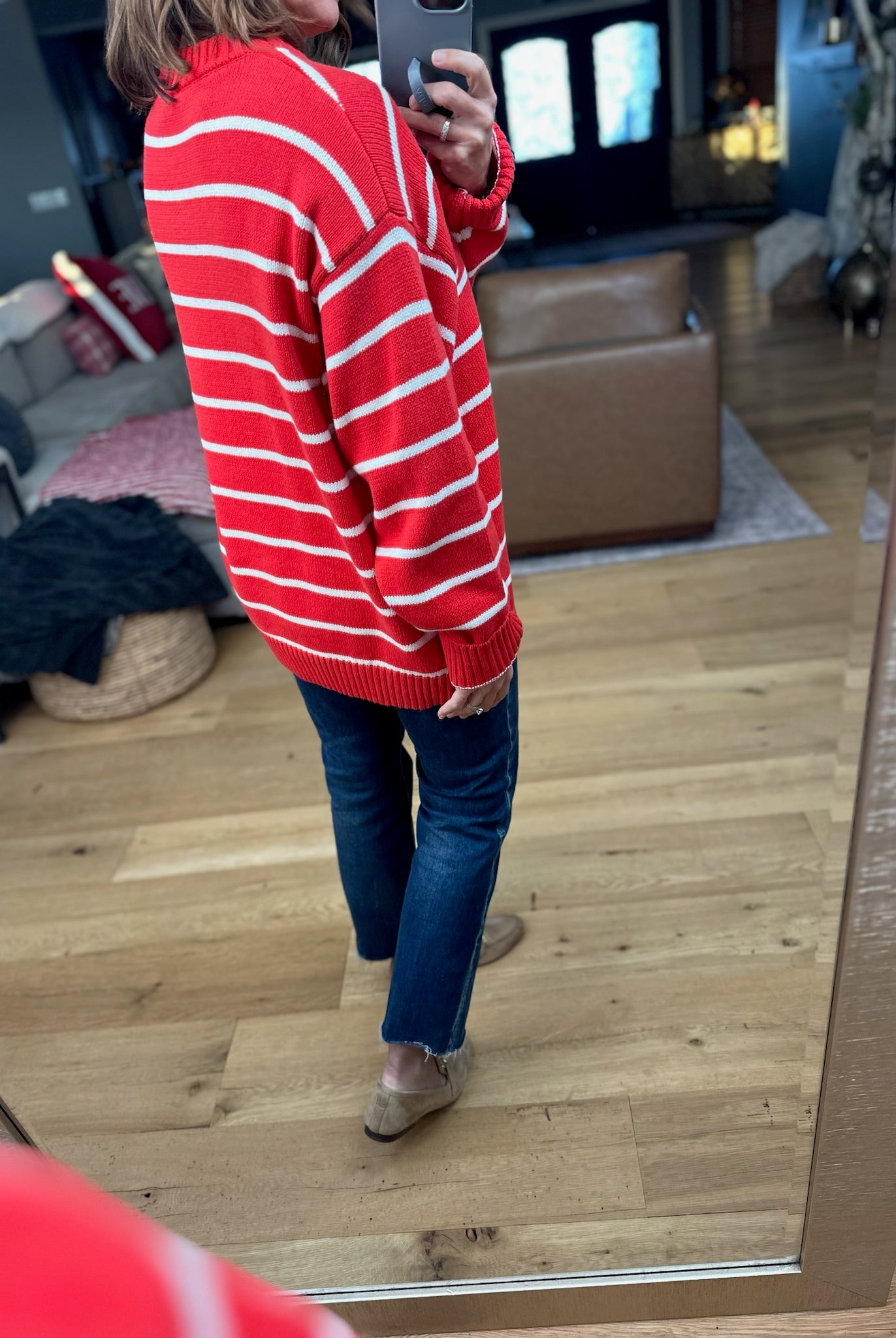 In The Right Place Striped Sweater - Chili-Sweaters-Wishlist-Anna Kaytes Boutique, Women's Fashion Boutique in Grinnell, Iowa