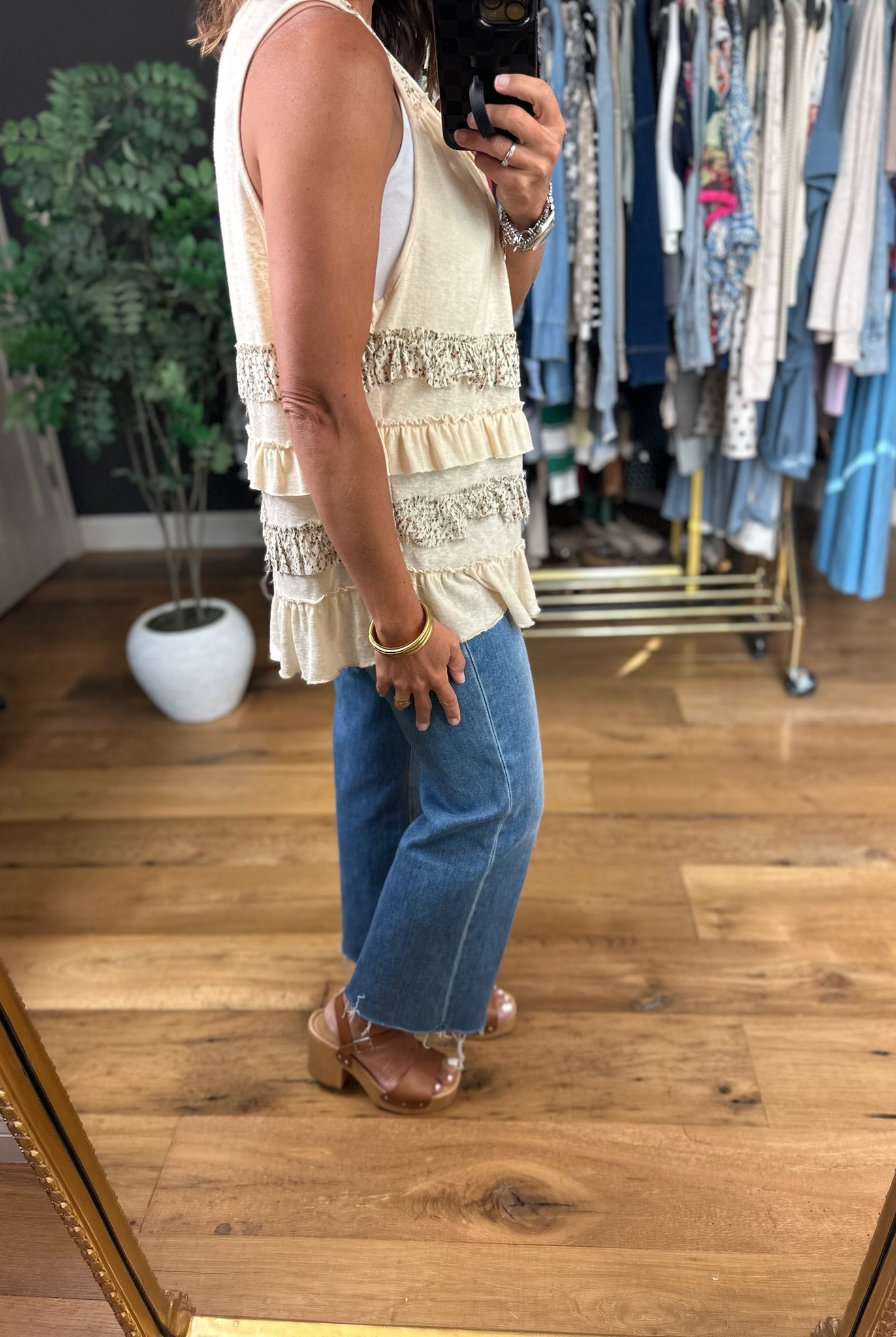 Under Stable's Sun Tiered Vest-Sleeveless-POL-Anna Kaytes Boutique, Women's Fashion Boutique in Grinnell, Iowa
