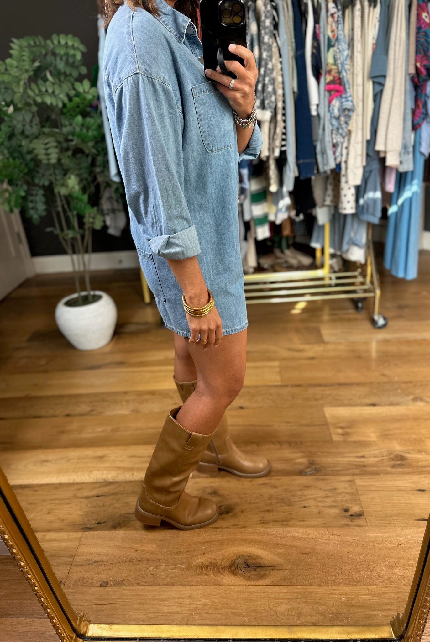 Need You Around Denim Romper-Rompers-ee:some-Anna Kaytes Boutique, Women's Fashion Boutique in Grinnell, Iowa