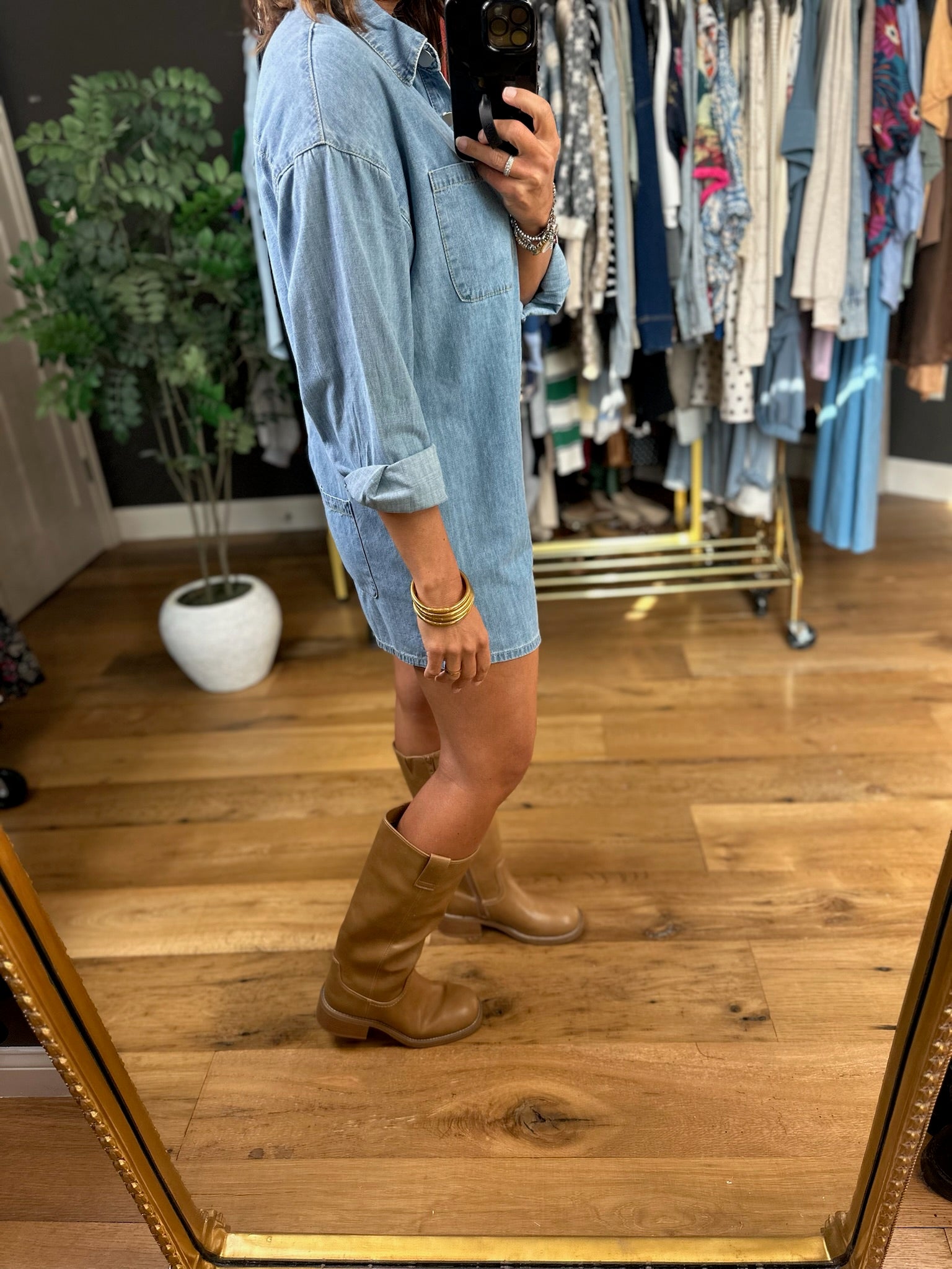 Need You Around Denim Romper-Rompers-ee:some-Anna Kaytes Boutique, Women's Fashion Boutique in Grinnell, Iowa