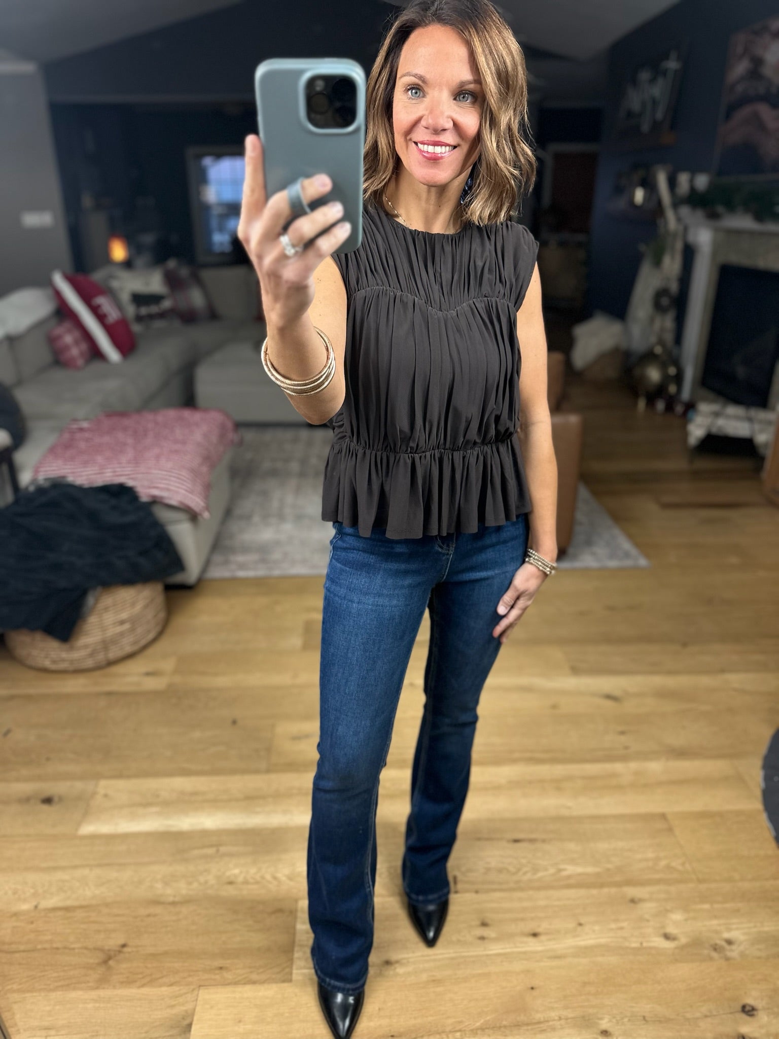 Kind Of Like This Tiered Peplum Top-Short Sleeves-Doe & Rae-Anna Kaytes Boutique, Women's Fashion Boutique in Grinnell, Iowa