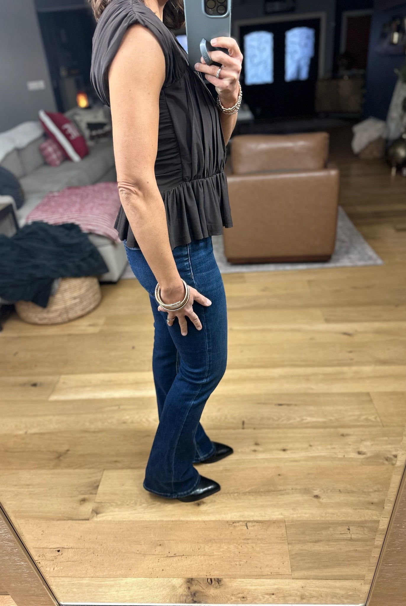 Kind Of Like This Tiered Peplum Top-Short Sleeves-Doe & Rae-Anna Kaytes Boutique, Women's Fashion Boutique in Grinnell, Iowa