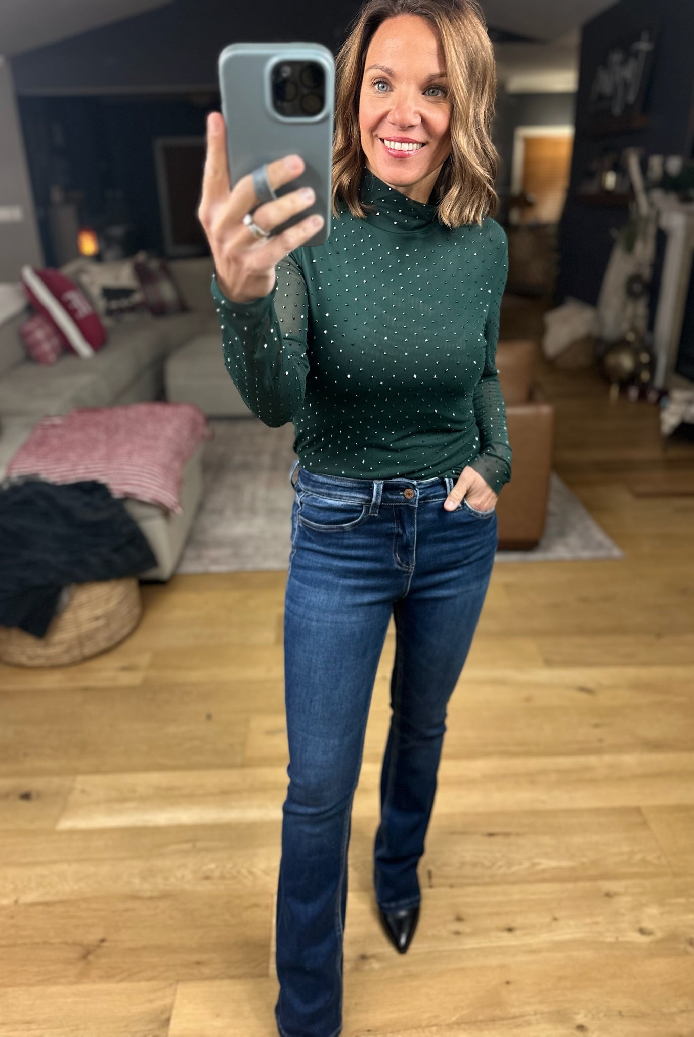 Everybody Wants You Studded Long Sleeve Top-Long Sleeves-Skies Are Blue-Anna Kaytes Boutique, Women's Fashion Boutique in Grinnell, Iowa