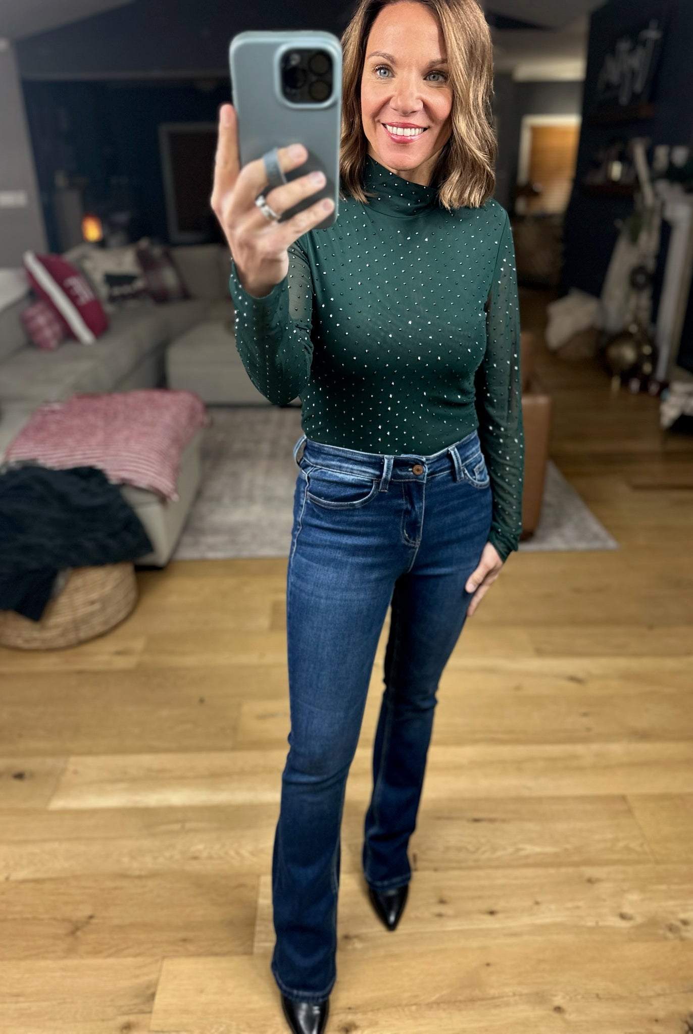 Everybody Wants You Studded Long Sleeve Top-Long Sleeves-Skies Are Blue-Anna Kaytes Boutique, Women's Fashion Boutique in Grinnell, Iowa