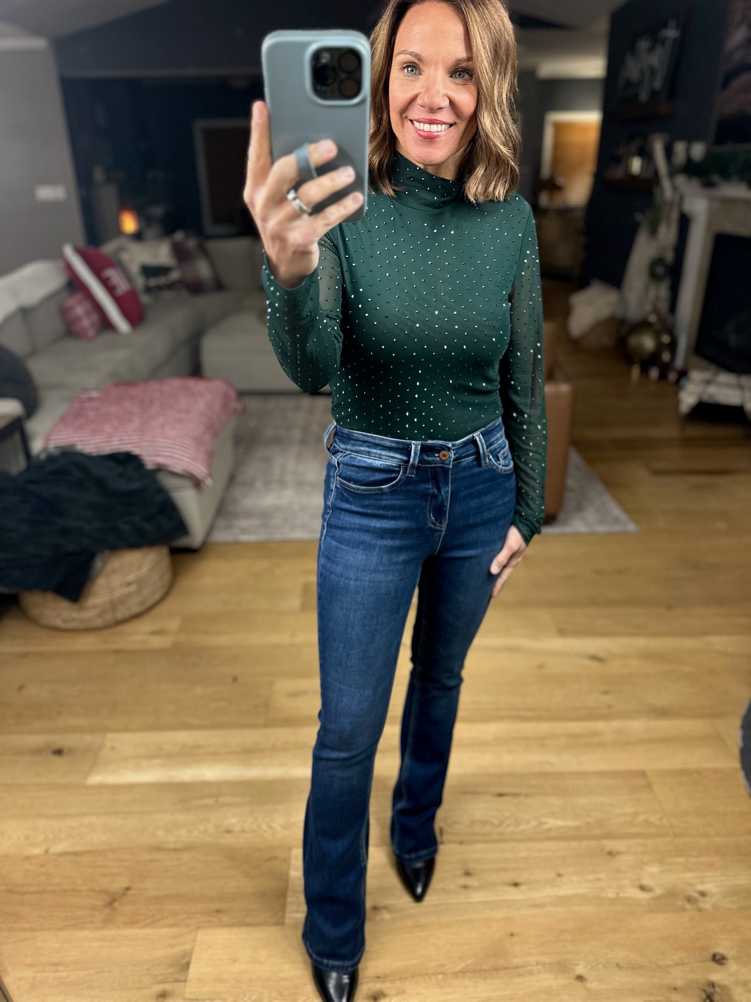 Everybody Wants You Studded Long Sleeve Top-Long Sleeves-Skies Are Blue-Anna Kaytes Boutique, Women's Fashion Boutique in Grinnell, Iowa