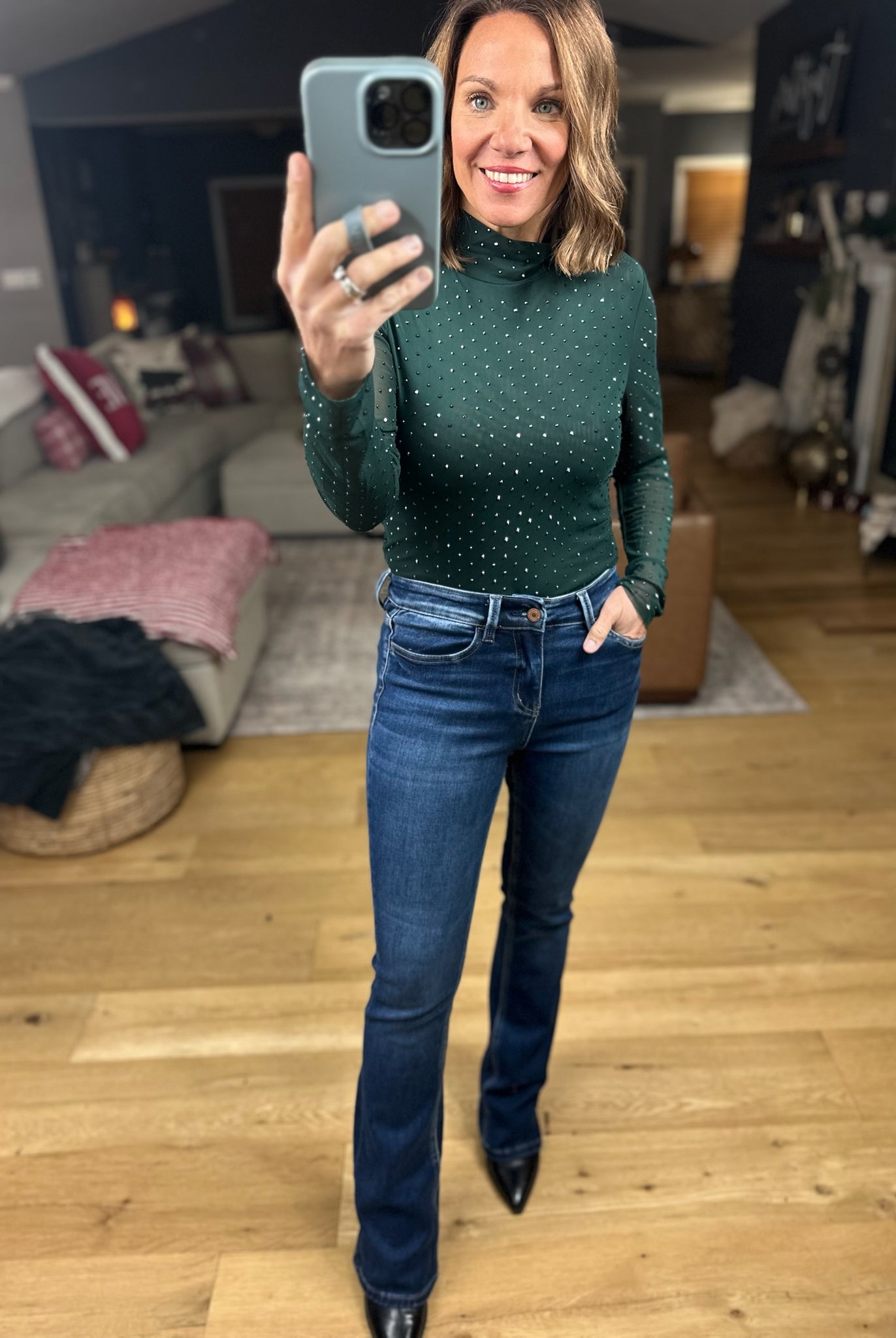 Everybody Wants You Studded Long Sleeve Top-Long Sleeves-Skies Are Blue-Anna Kaytes Boutique, Women's Fashion Boutique in Grinnell, Iowa