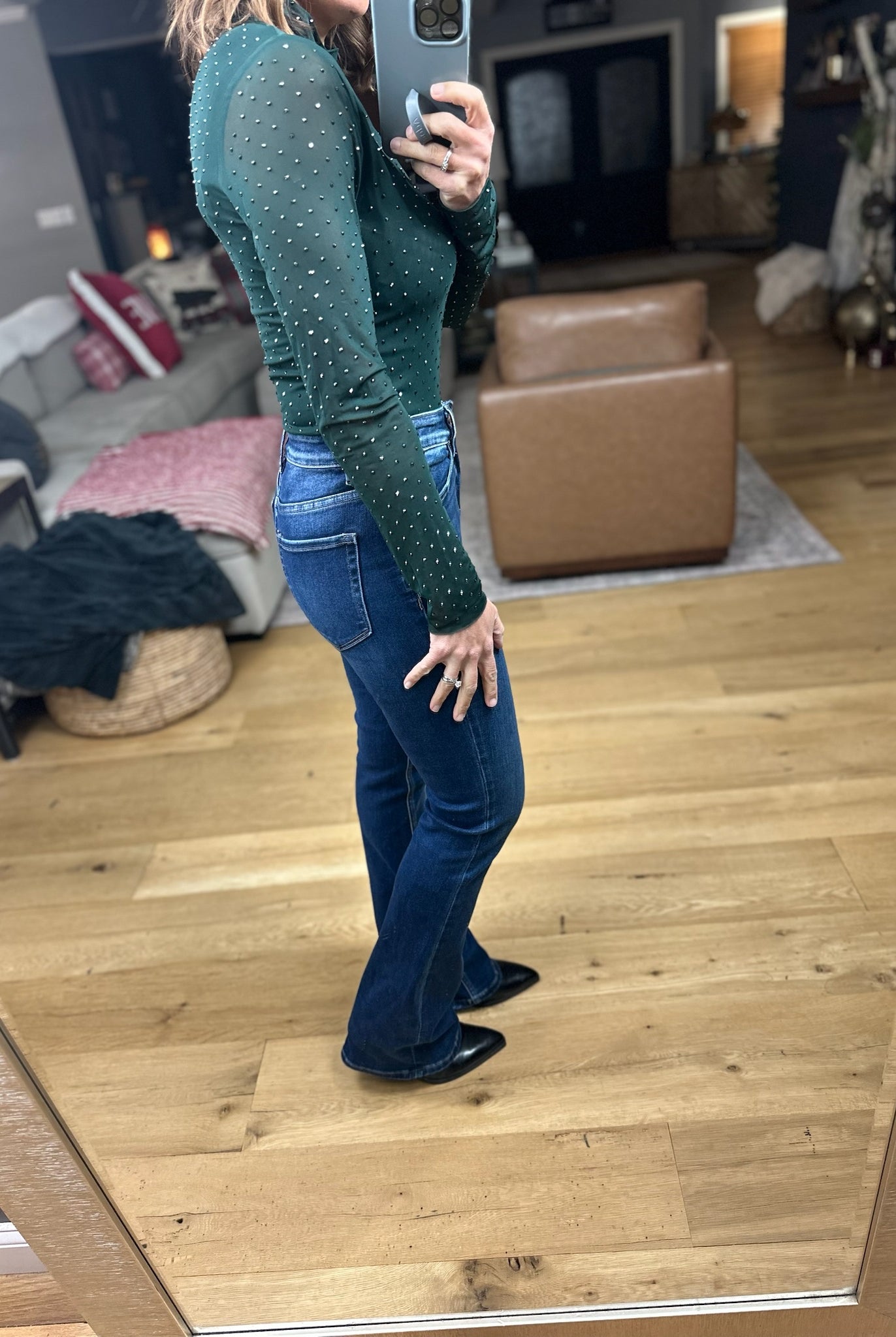 Everybody Wants You Studded Long Sleeve Top-Long Sleeves-Skies Are Blue-Anna Kaytes Boutique, Women's Fashion Boutique in Grinnell, Iowa