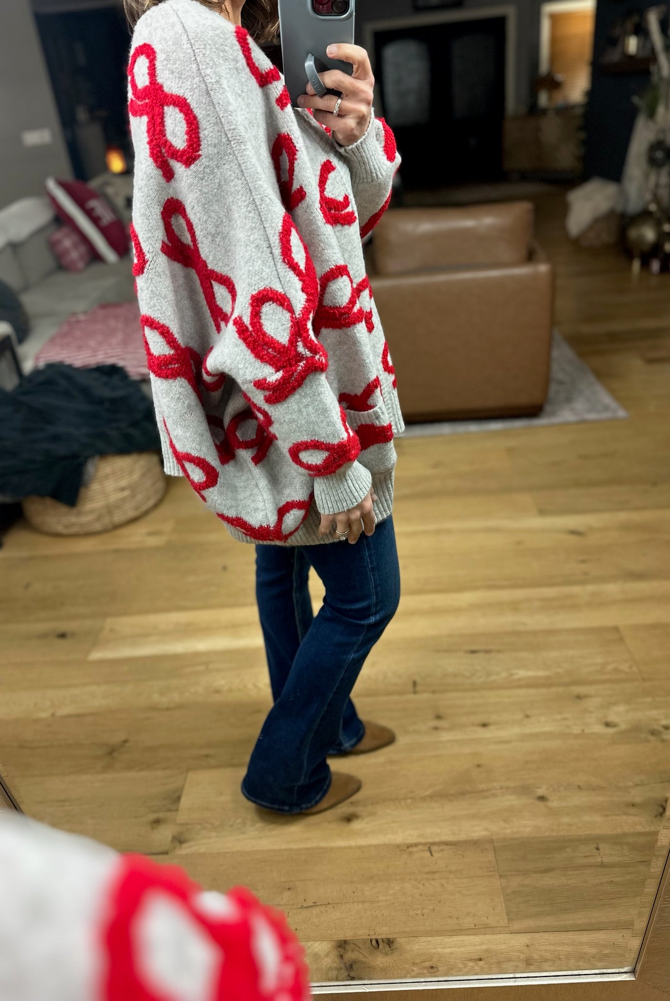 Tied With Love Bow-Detail Cardigan-Sweaters-Bucketlist-Anna Kaytes Boutique, Women's Fashion Boutique in Grinnell, Iowa