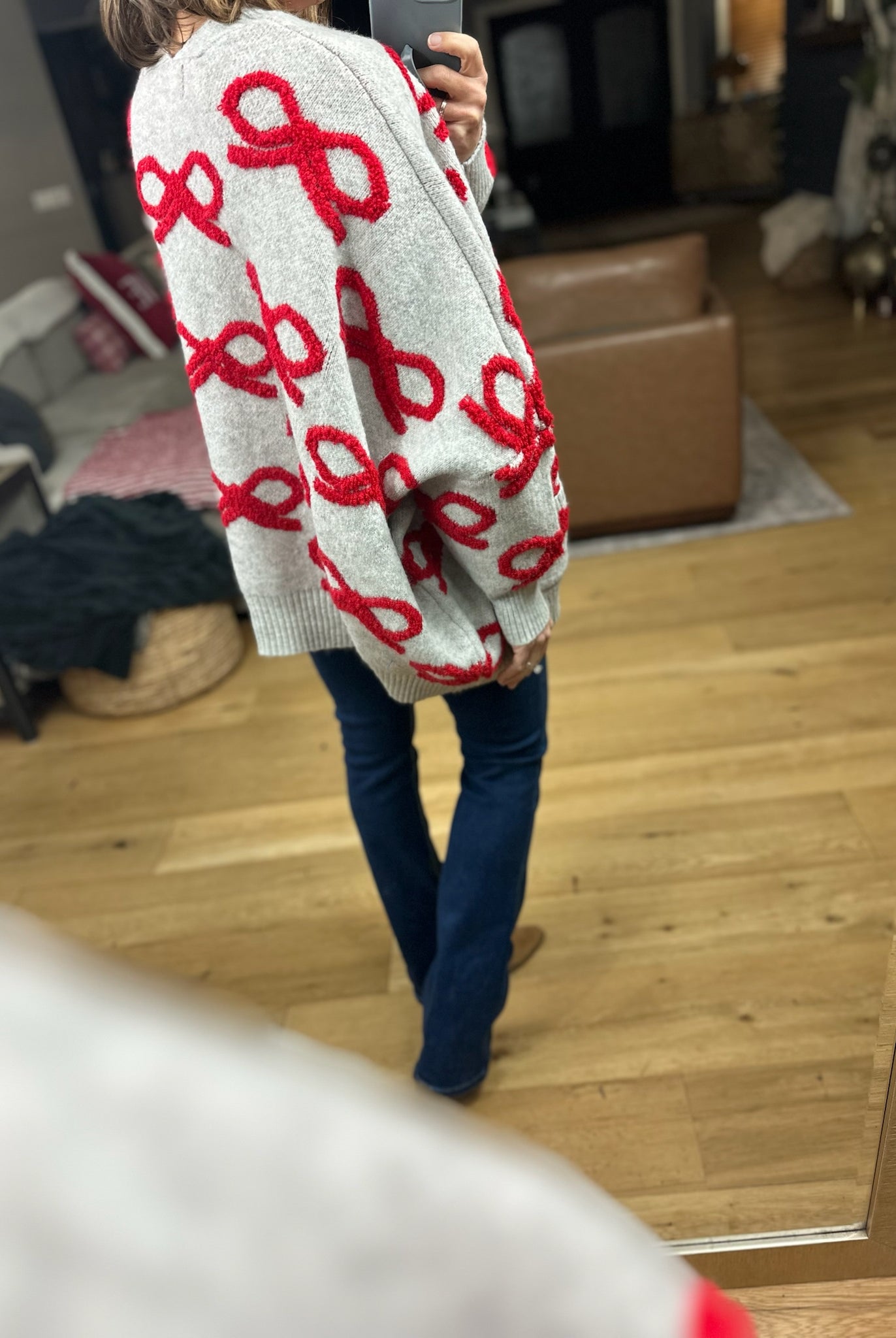 Tied With Love Bow-Detail Cardigan-Sweaters-Bucketlist-Anna Kaytes Boutique, Women's Fashion Boutique in Grinnell, Iowa