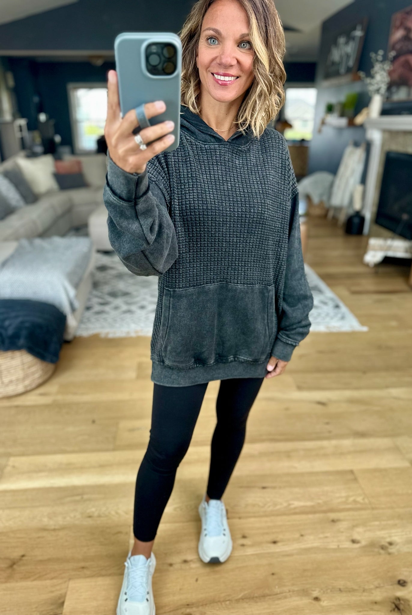 Full Of Fall Textured Vintage Hoodie-Mono B-Anna Kaytes Boutique, Women's Fashion Boutique in Grinnell, Iowa