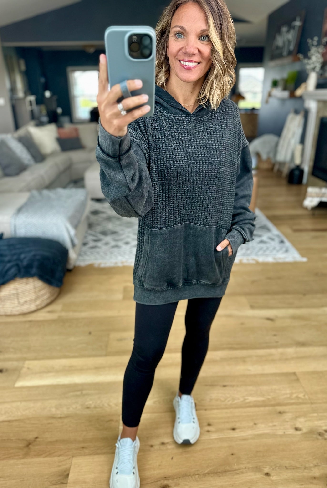 Full Of Fall Textured Vintage Hoodie-Mono B-Anna Kaytes Boutique, Women's Fashion Boutique in Grinnell, Iowa