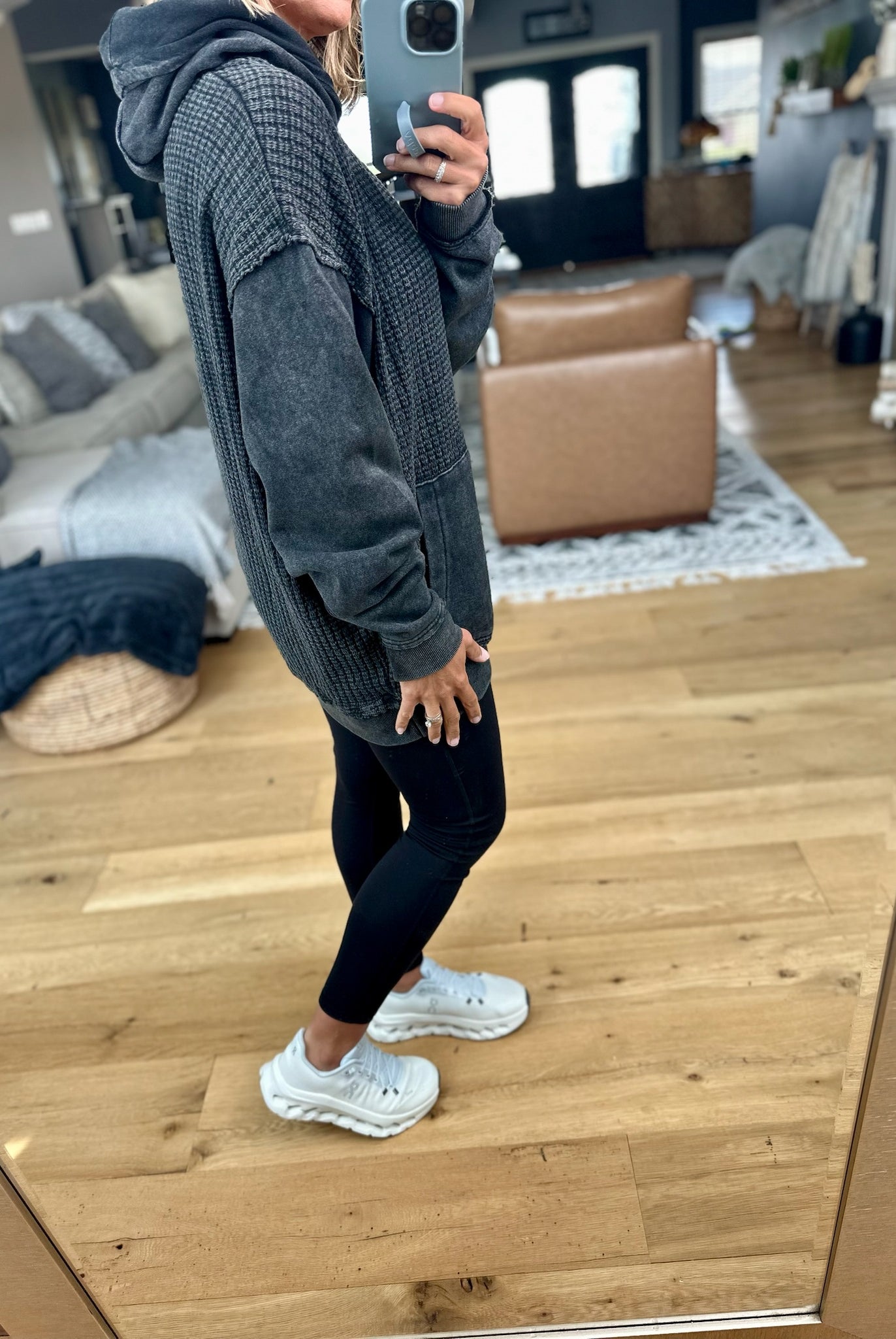 Full Of Fall Textured Vintage Hoodie-Mono B-Anna Kaytes Boutique, Women's Fashion Boutique in Grinnell, Iowa