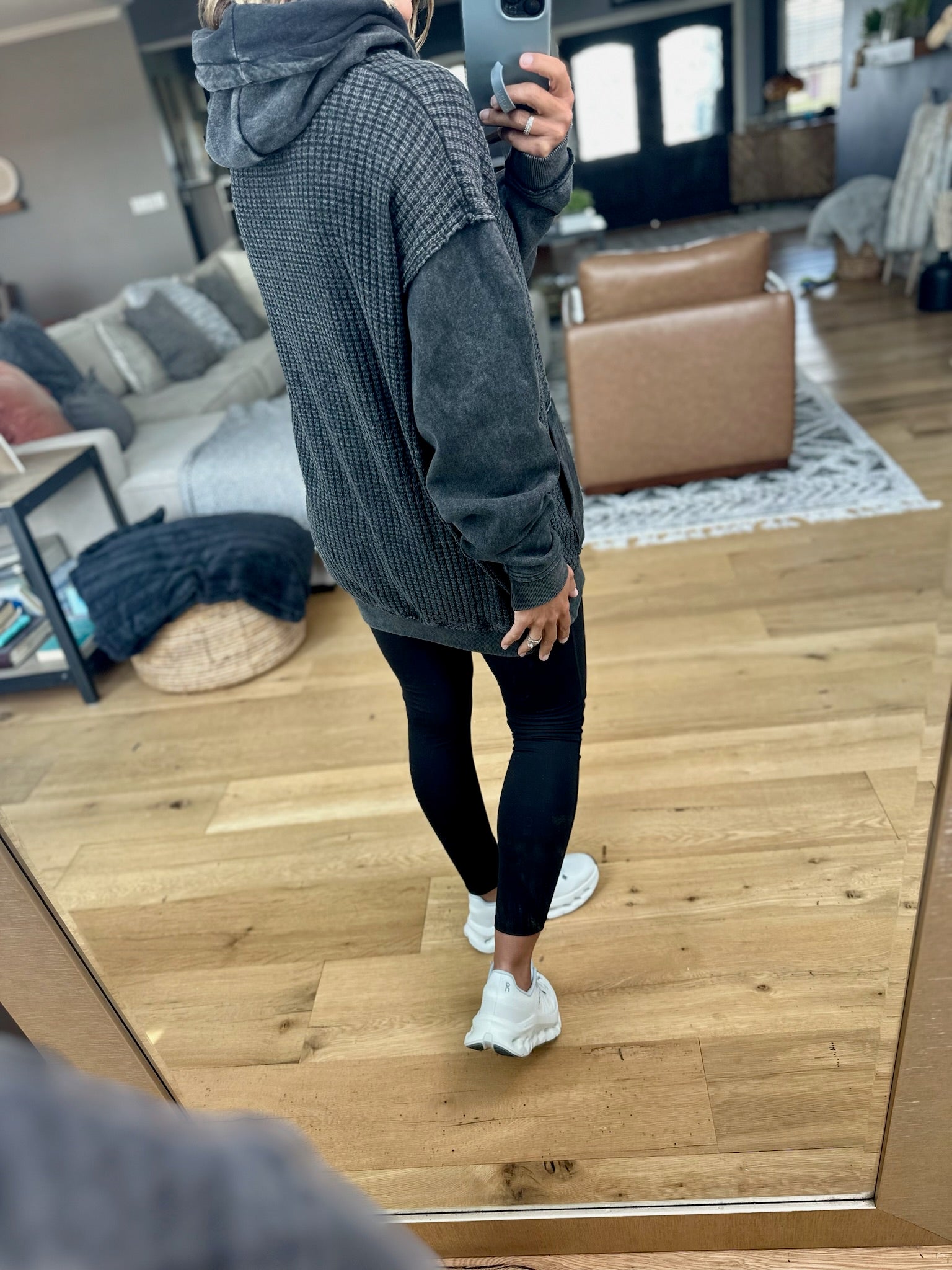 Full Of Fall Textured Vintage Hoodie-Mono B-Anna Kaytes Boutique, Women's Fashion Boutique in Grinnell, Iowa