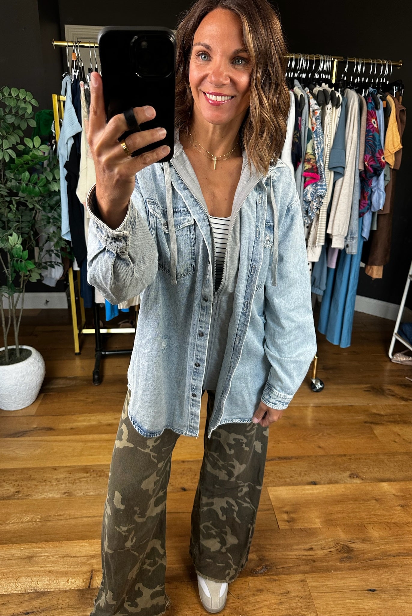 Do It All Denim Hoodie Jacket-Jackets-Risen-Anna Kaytes Boutique, Women's Fashion Boutique in Grinnell, Iowa