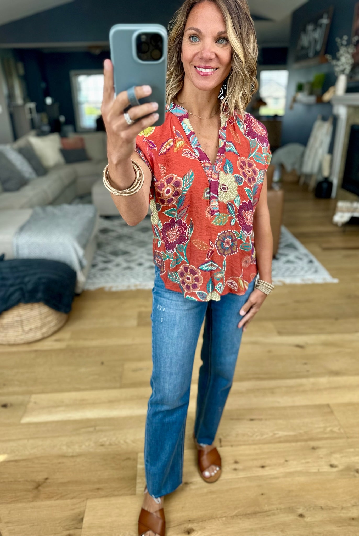 The Right Time Floral Top-THML-Anna Kaytes Boutique, Women's Fashion Boutique in Grinnell, Iowa