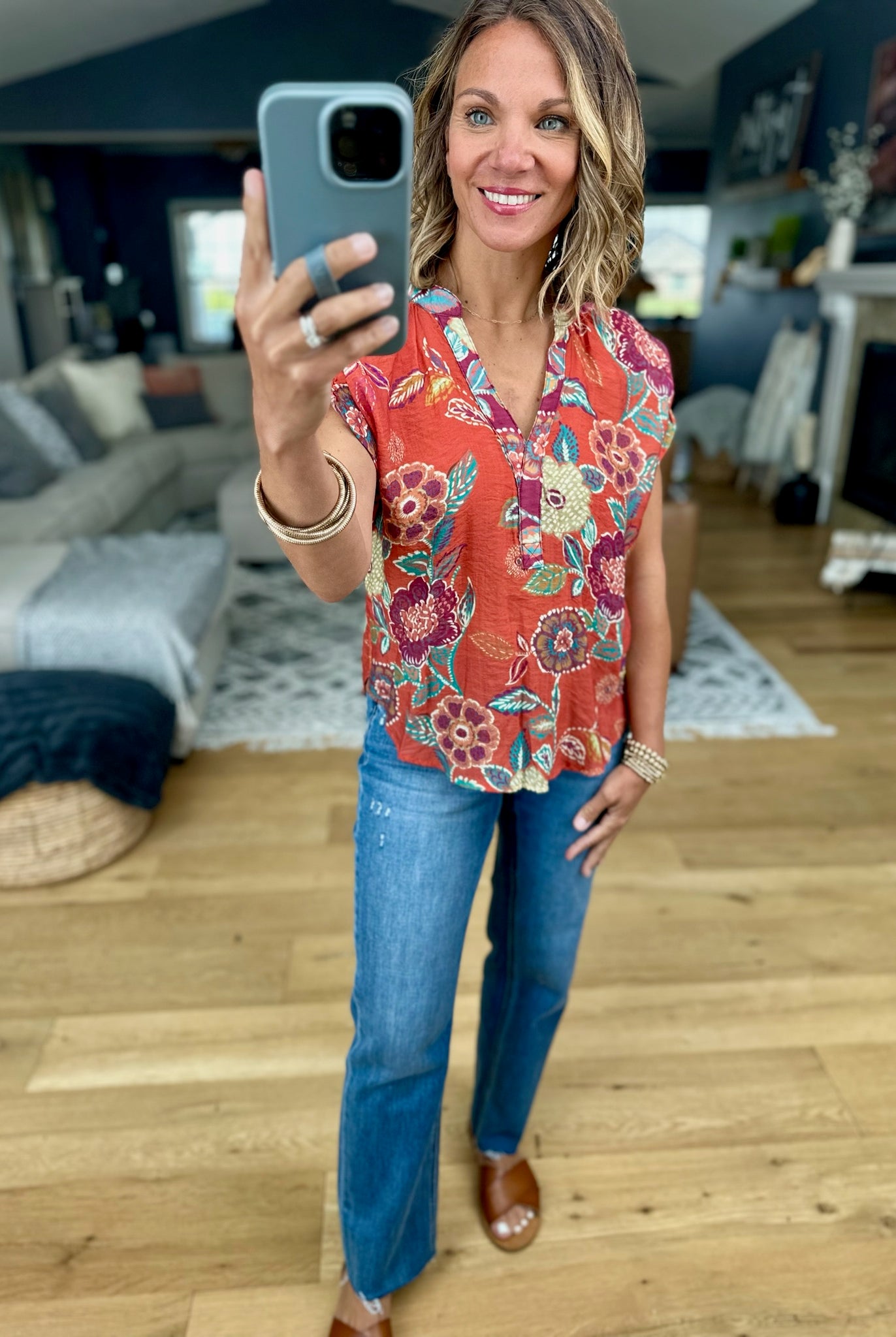 The Right Time Floral Top-THML-Anna Kaytes Boutique, Women's Fashion Boutique in Grinnell, Iowa