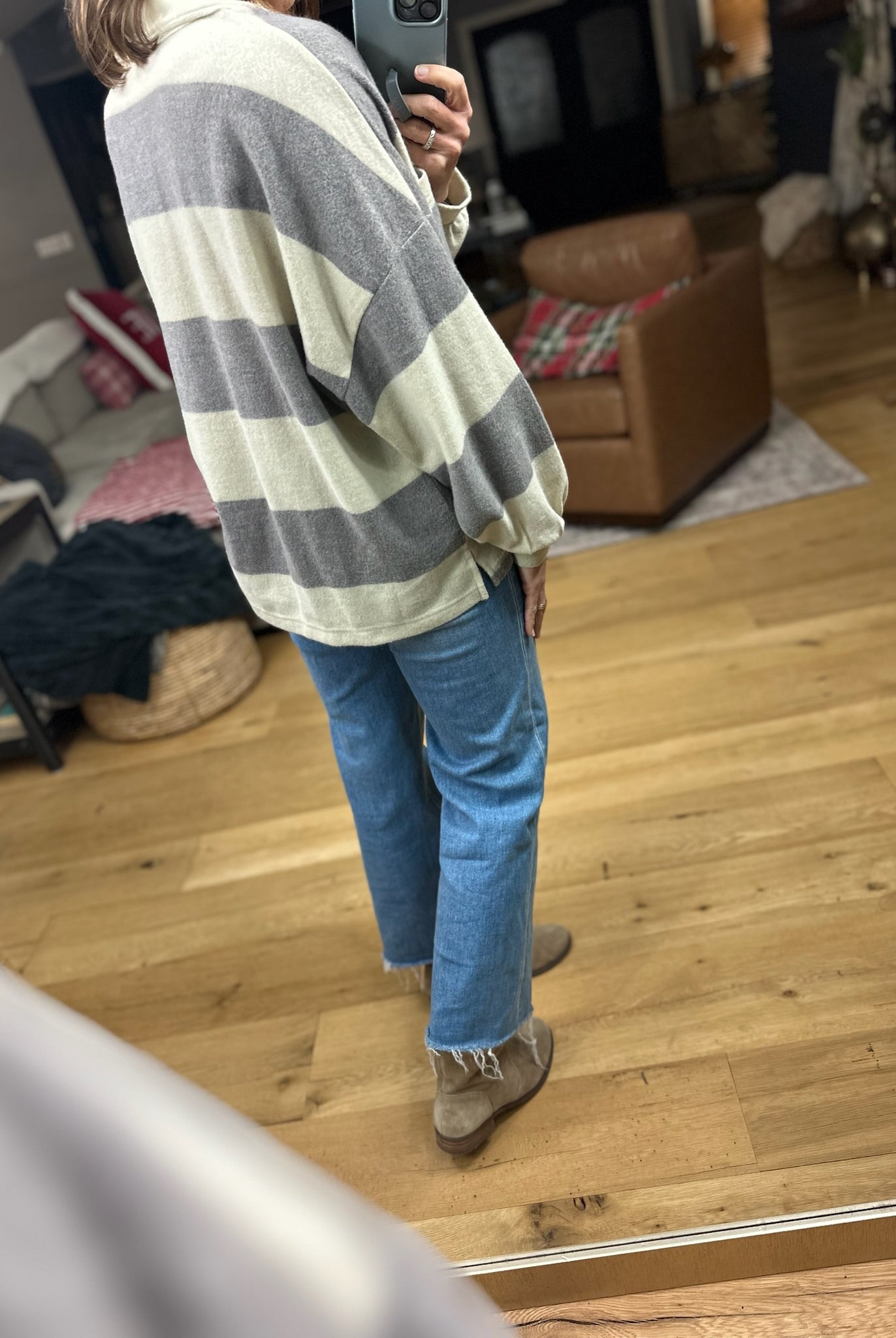 Got It All Rugby Sweater-Sweaters-Blu Pepper-Anna Kaytes Boutique, Women's Fashion Boutique in Grinnell, Iowa