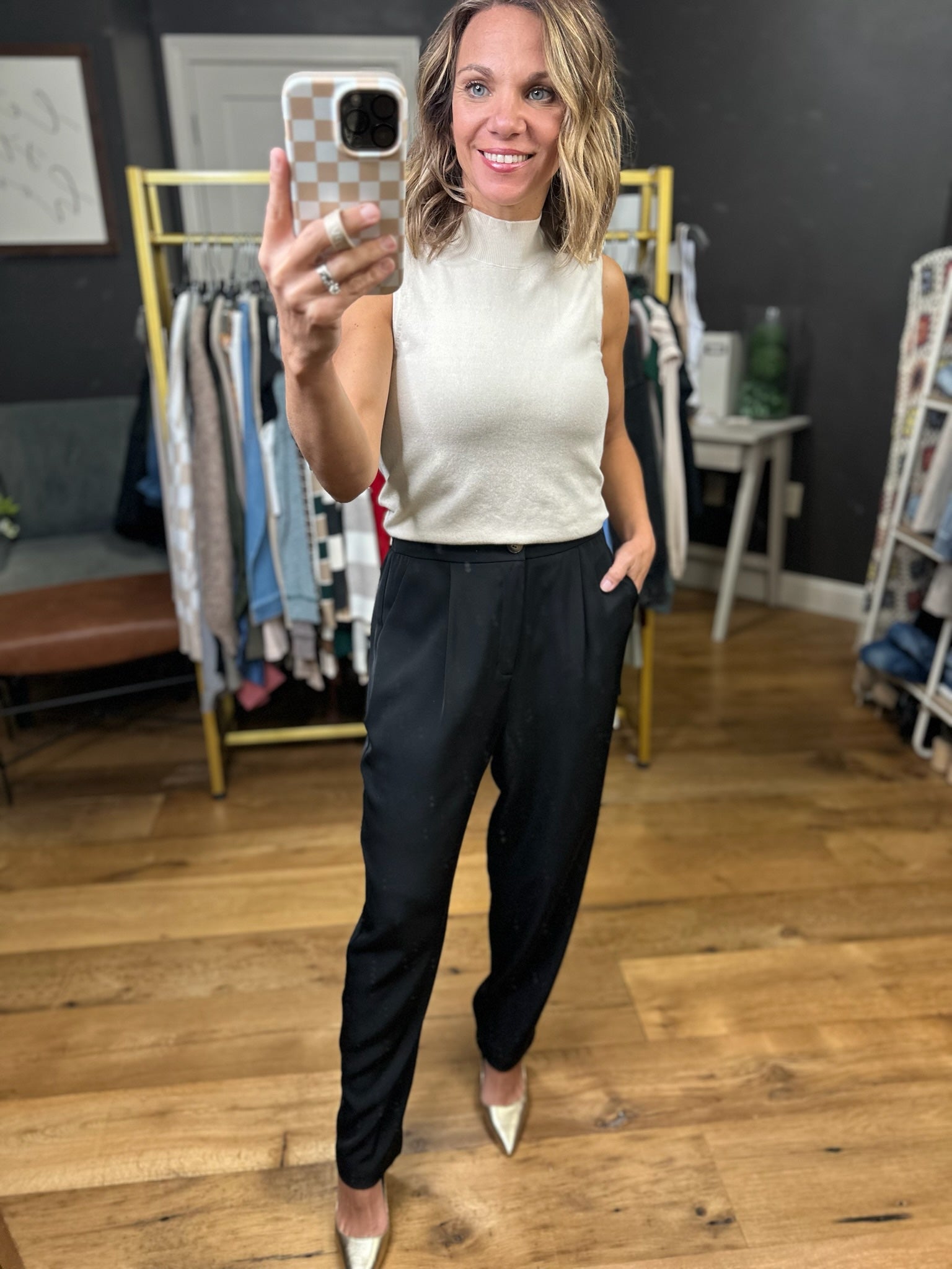 Reel You In Drapey Pants - Black-Allie Rose-Anna Kaytes Boutique, Women's Fashion Boutique in Grinnell, Iowa
