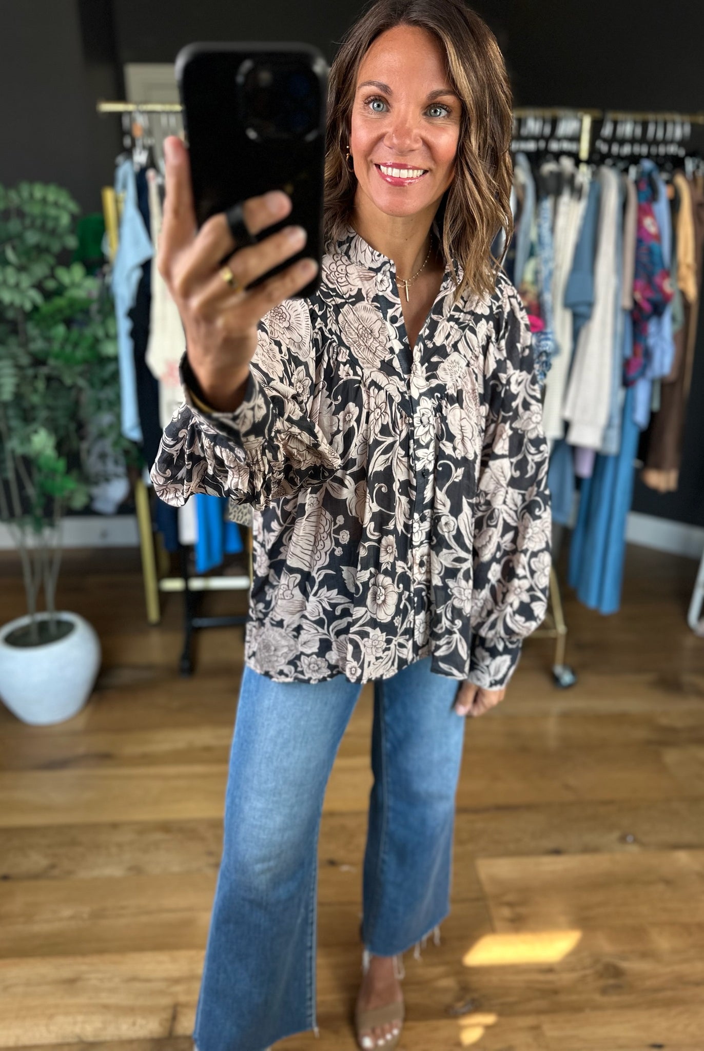 After You Floral Patterned Top-Long Sleeves-Anna Kaytes Boutique-Anna Kaytes Boutique, Women's Fashion Boutique in Grinnell, Iowa