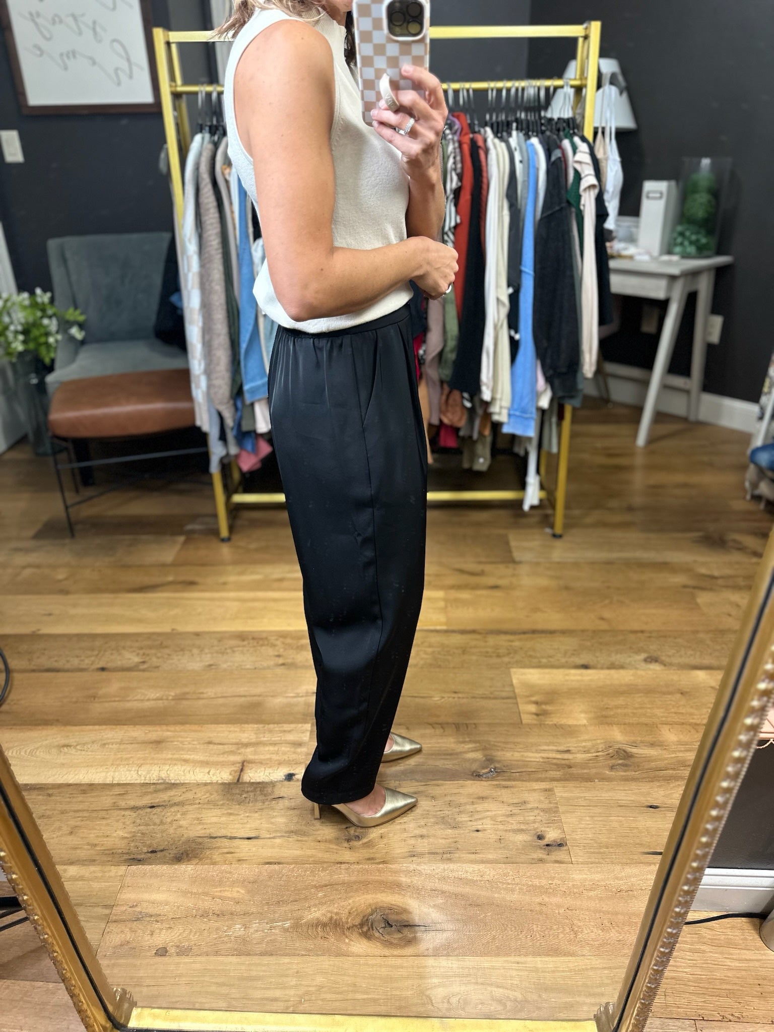Reel You In Drapey Pants - Black-Allie Rose-Anna Kaytes Boutique, Women's Fashion Boutique in Grinnell, Iowa