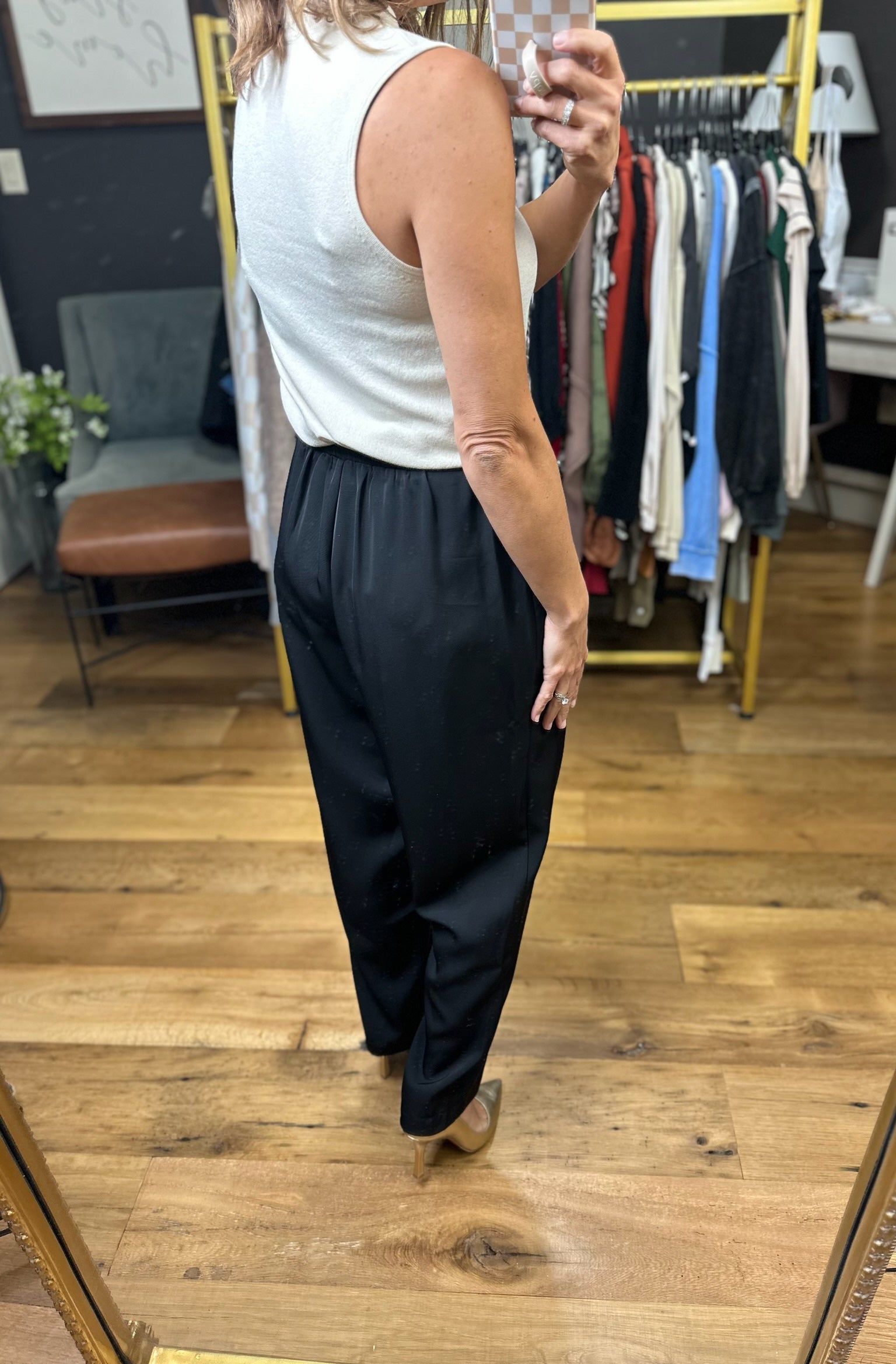 Reel You In Drapey Pants - Black-Allie Rose-Anna Kaytes Boutique, Women's Fashion Boutique in Grinnell, Iowa