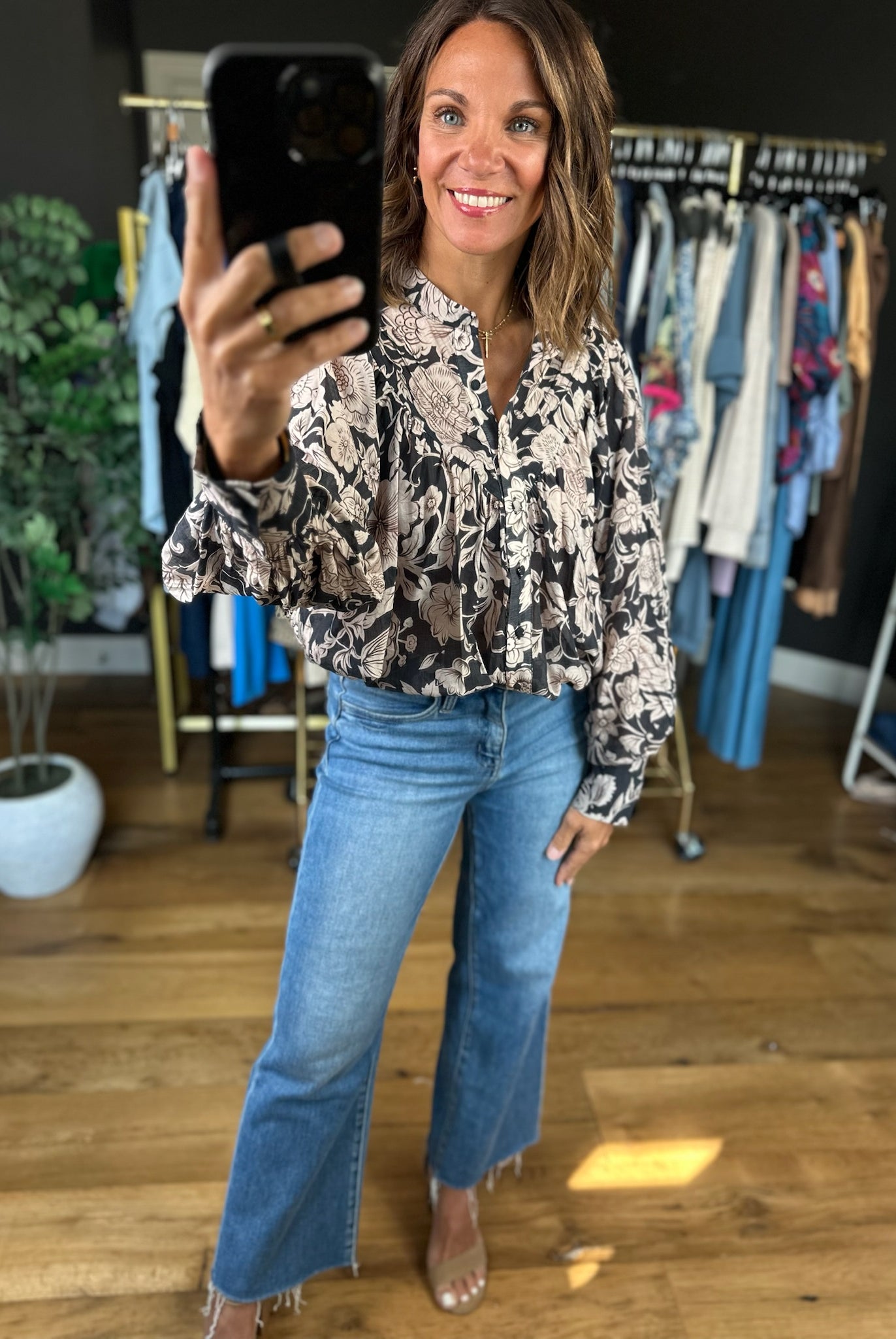 After You Floral Patterned Top-Long Sleeves-Anna Kaytes Boutique-Anna Kaytes Boutique, Women's Fashion Boutique in Grinnell, Iowa