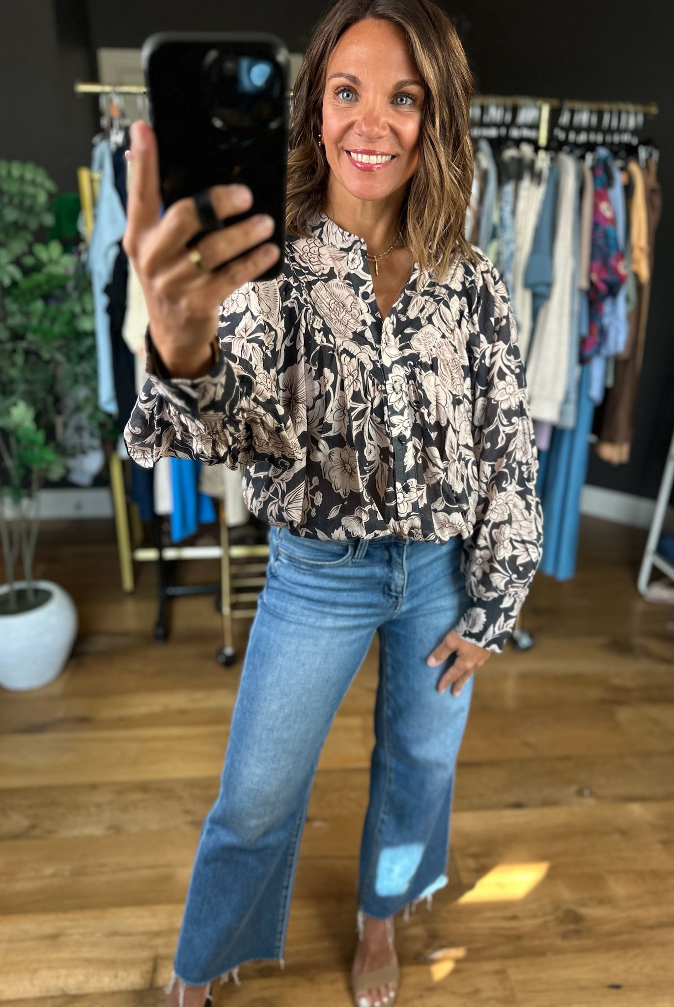 After You Floral Patterned Top-Long Sleeves-Anna Kaytes Boutique-Anna Kaytes Boutique, Women's Fashion Boutique in Grinnell, Iowa
