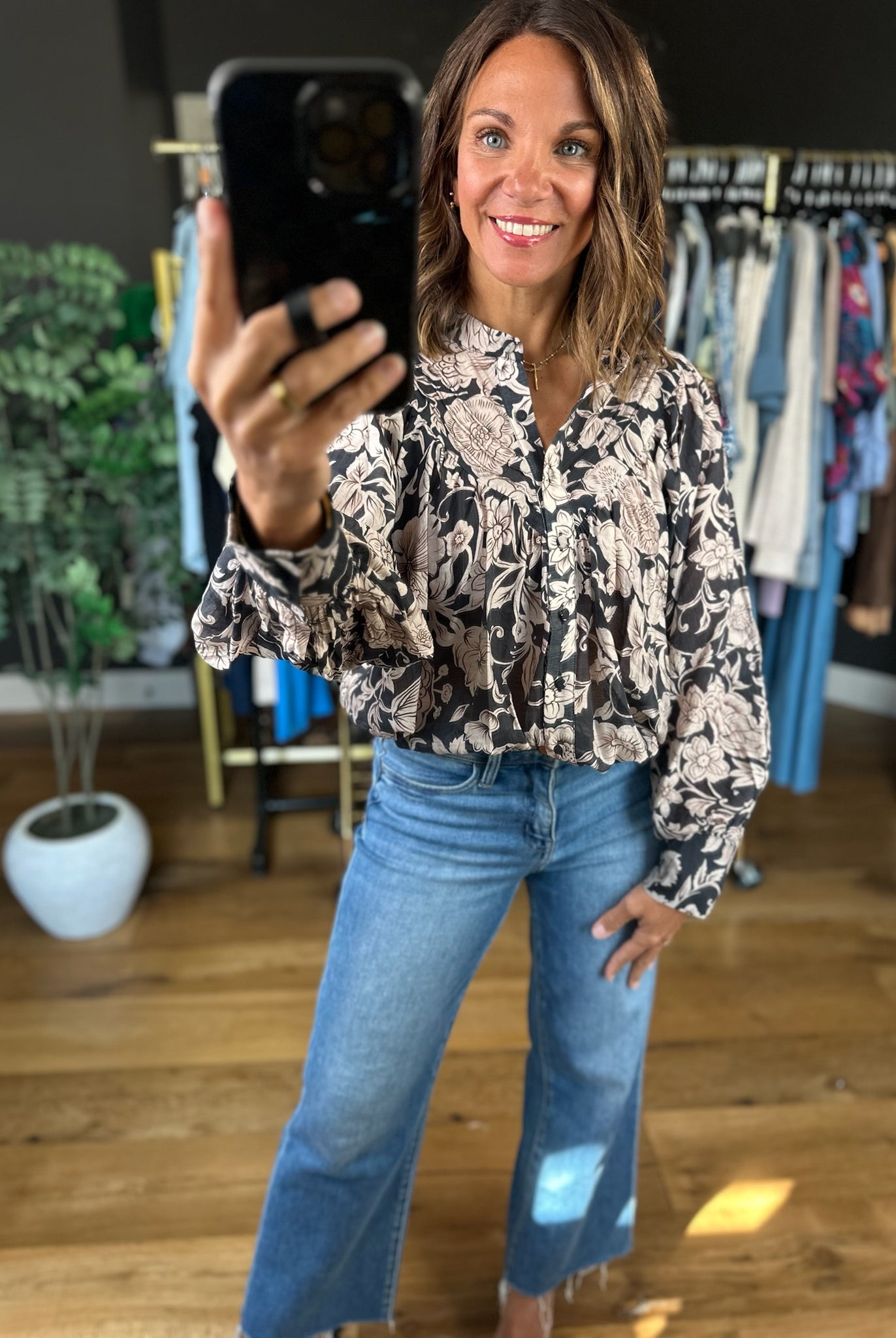 After You Floral Patterned Top-Long Sleeves-Anna Kaytes Boutique-Anna Kaytes Boutique, Women's Fashion Boutique in Grinnell, Iowa