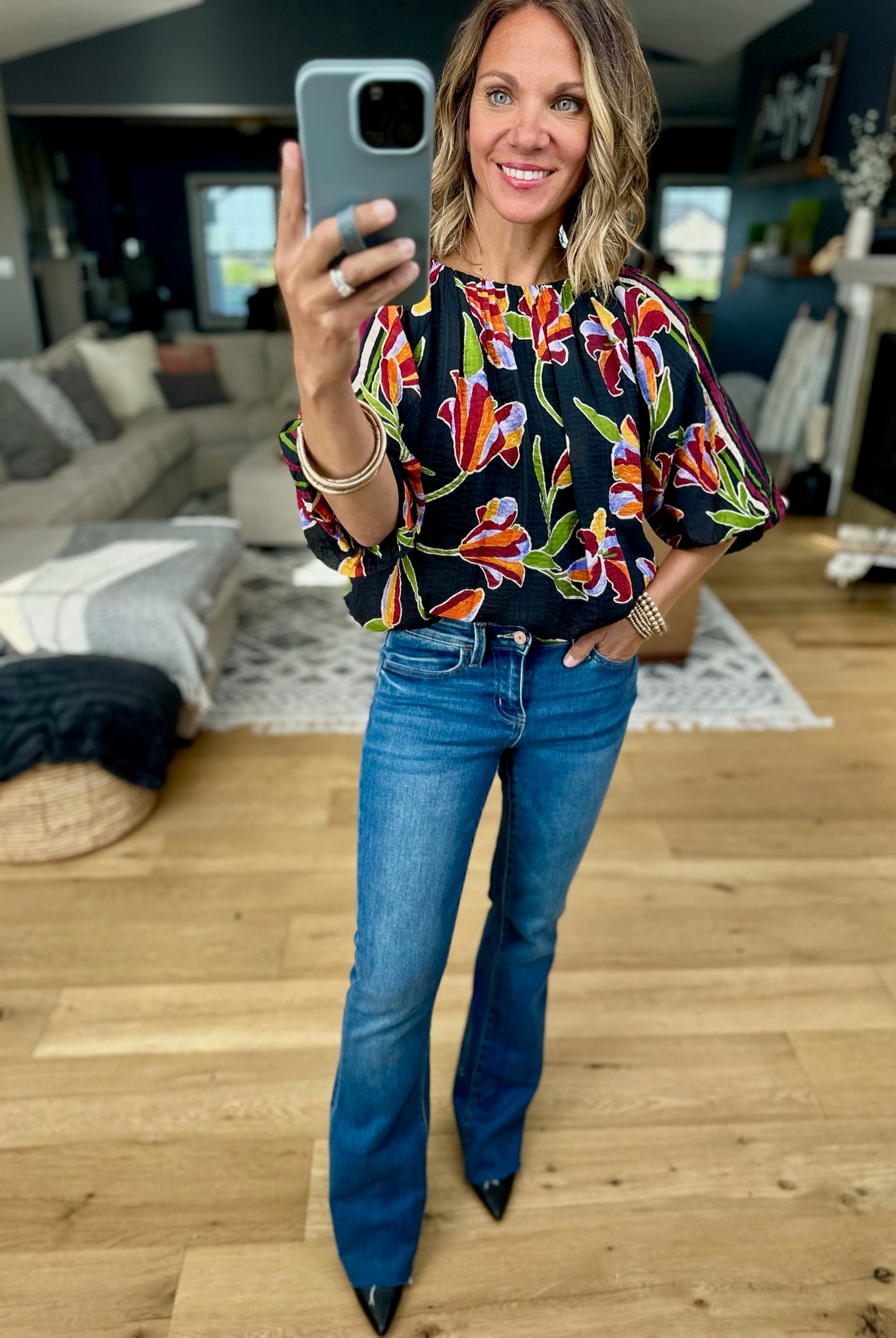 Transition Best Floral Top-THML-Anna Kaytes Boutique, Women's Fashion Boutique in Grinnell, Iowa