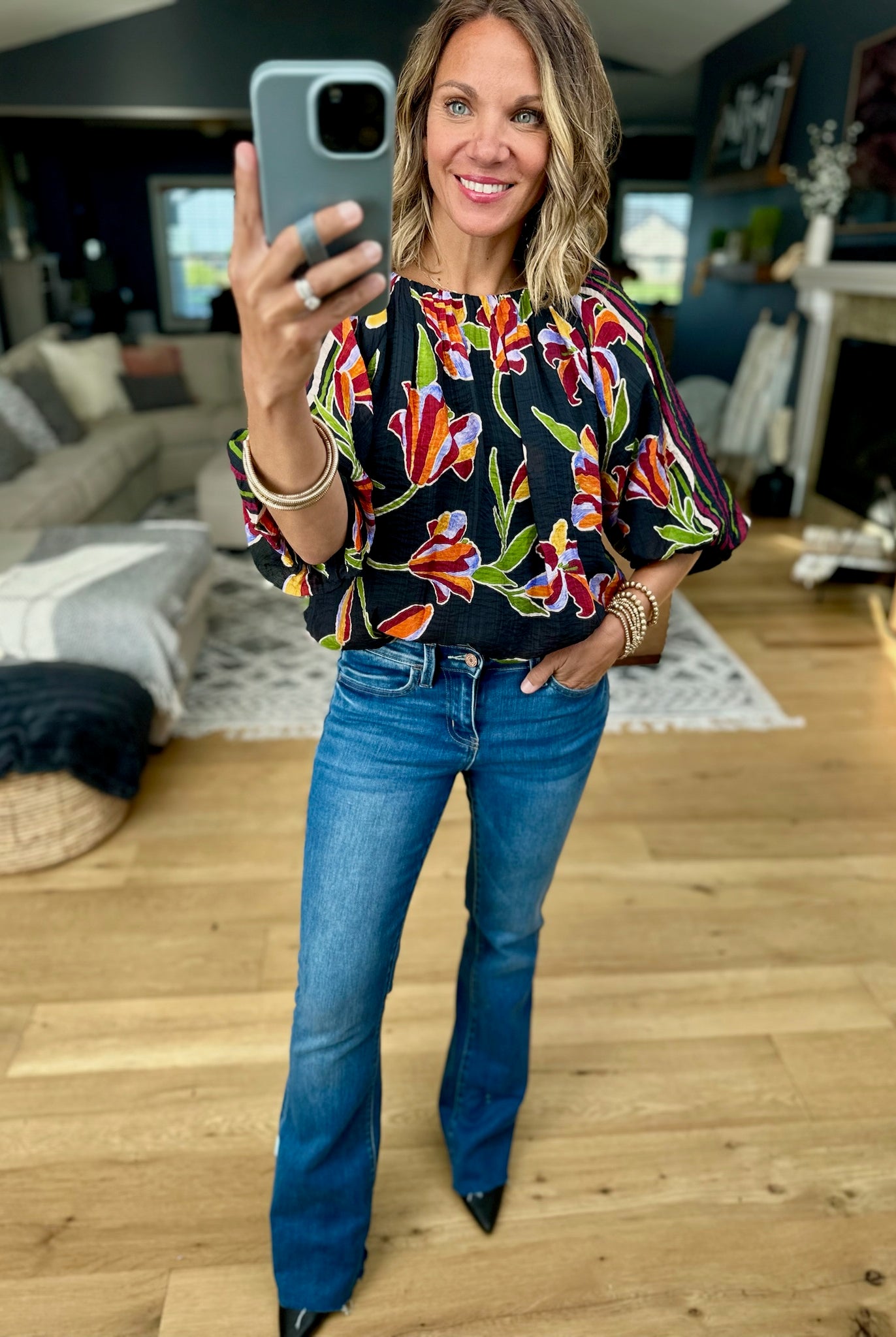 Transition Best Floral Top-THML-Anna Kaytes Boutique, Women's Fashion Boutique in Grinnell, Iowa