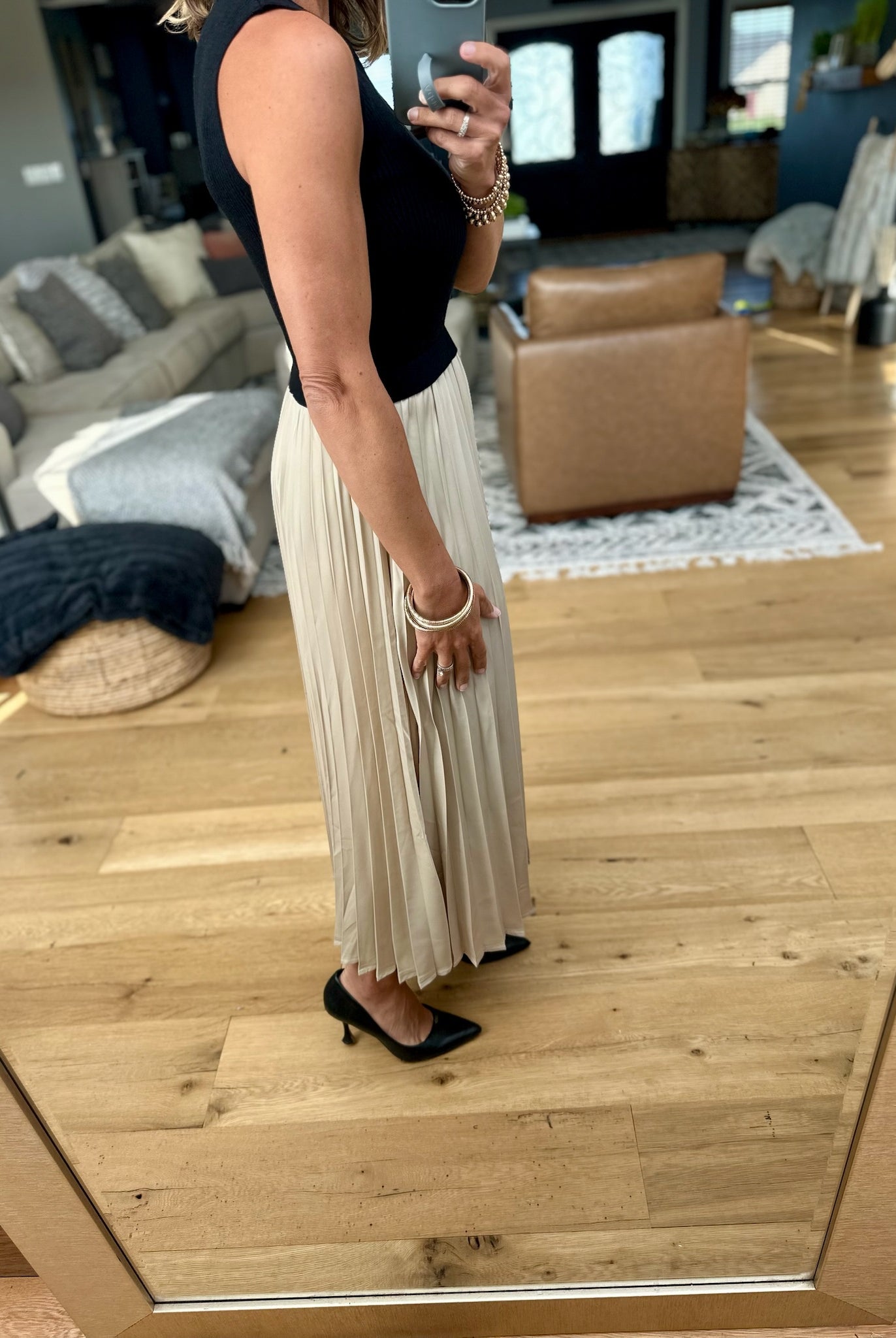 The Power Of Chic Pleated Midi Dress-Wishlist-Anna Kaytes Boutique, Women's Fashion Boutique in Grinnell, Iowa