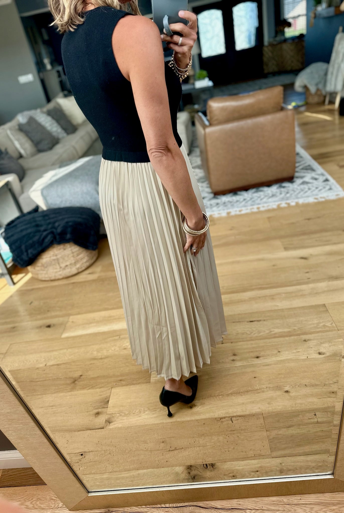 The Power Of Chic Pleated Midi Dress-Wishlist-Anna Kaytes Boutique, Women's Fashion Boutique in Grinnell, Iowa