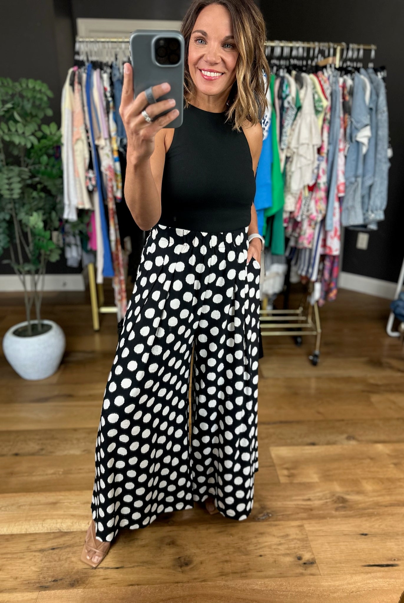 Counting The Days Wide-Leg Pants-Pants-Umgee-Anna Kaytes Boutique, Women's Fashion Boutique in Grinnell, Iowa