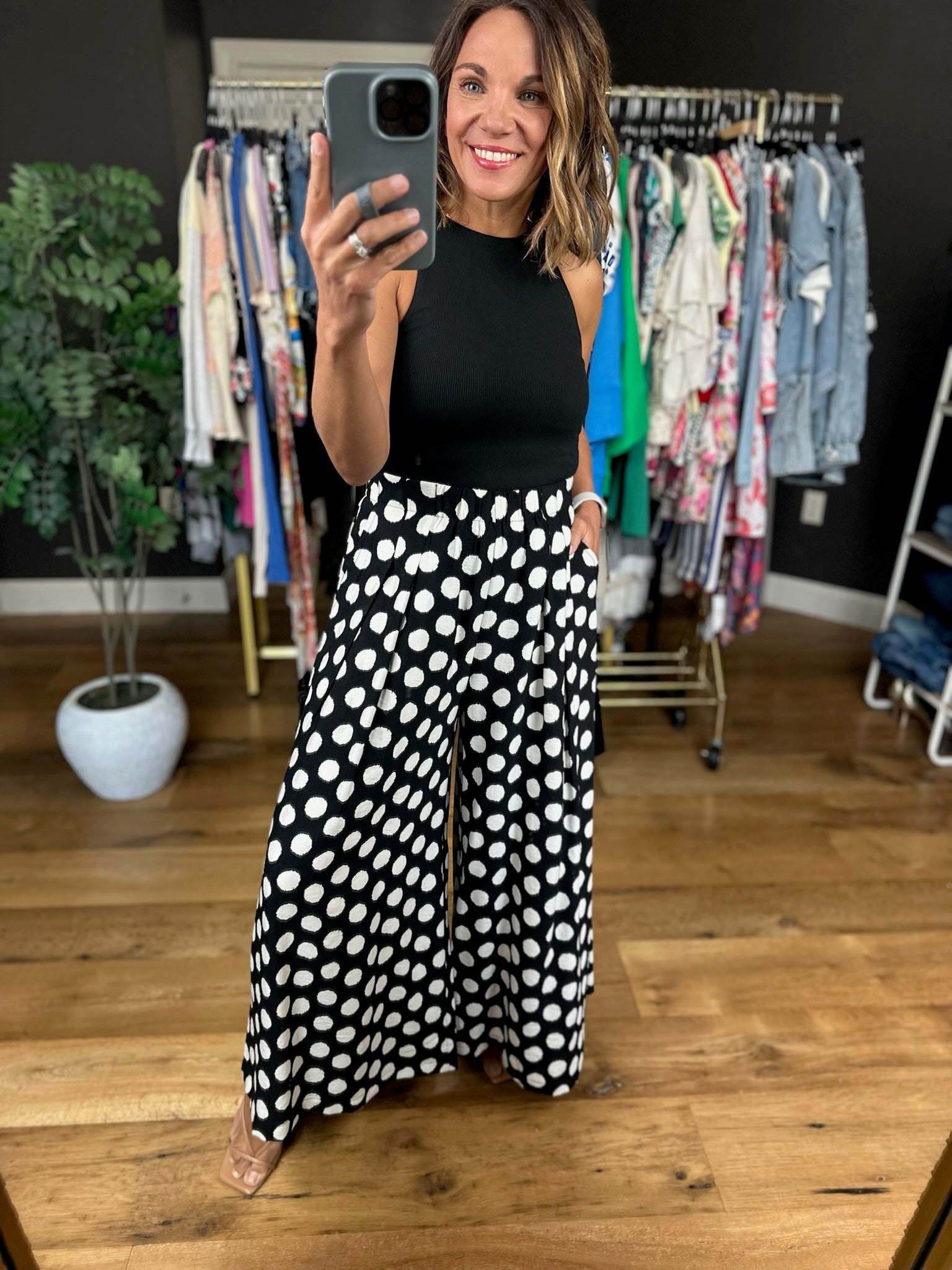 Counting The Days Wide-Leg Pants-Pants-Umgee-Anna Kaytes Boutique, Women's Fashion Boutique in Grinnell, Iowa