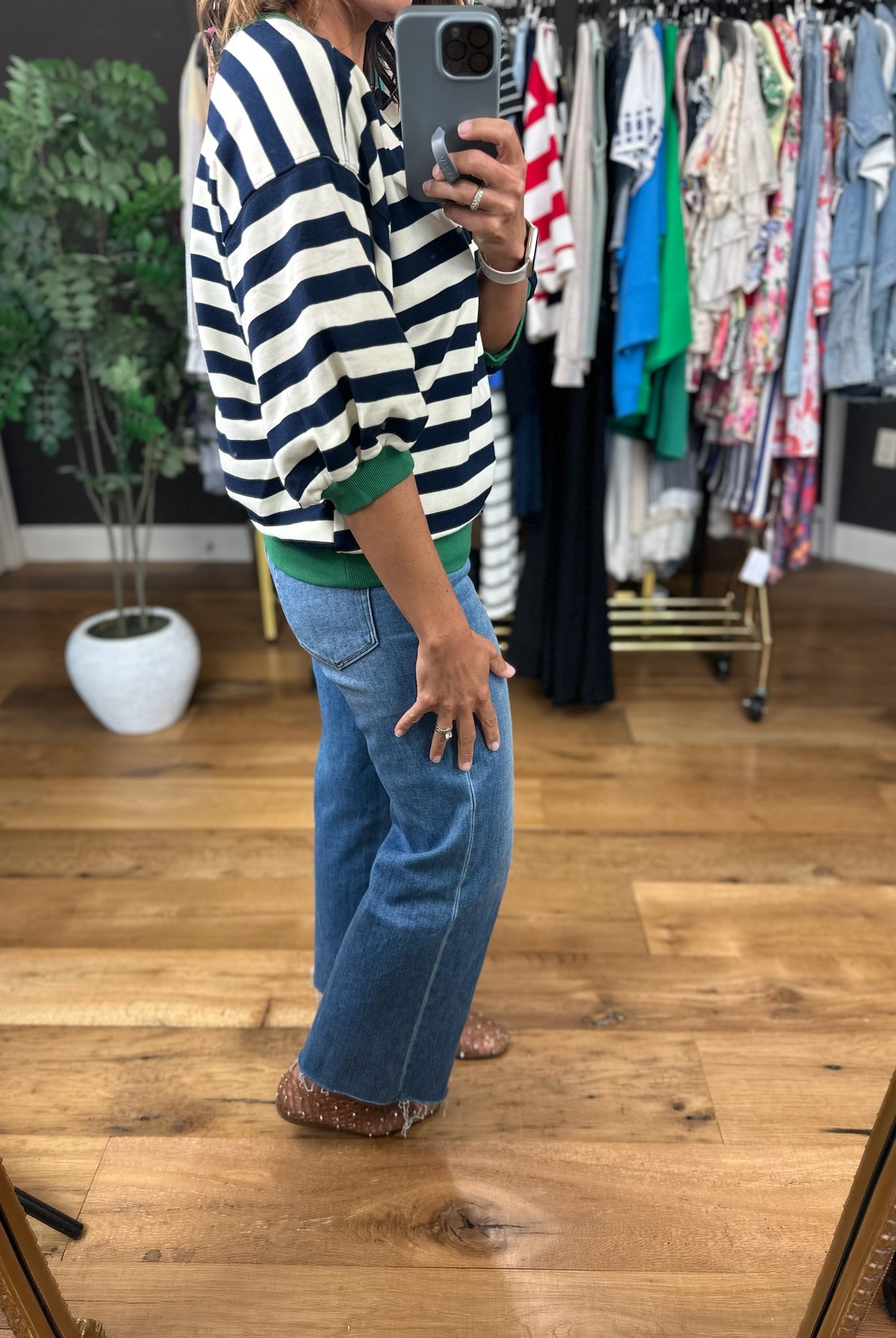 The Right Move Striped Top-Short Sleeves-Glam-Anna Kaytes Boutique, Women's Fashion Boutique in Grinnell, Iowa