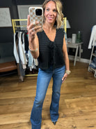 Set It Up Tie-Front Sweater Vest - Black-Blu Pepper-Anna Kaytes Boutique, Women's Fashion Boutique in Grinnell, Iowa