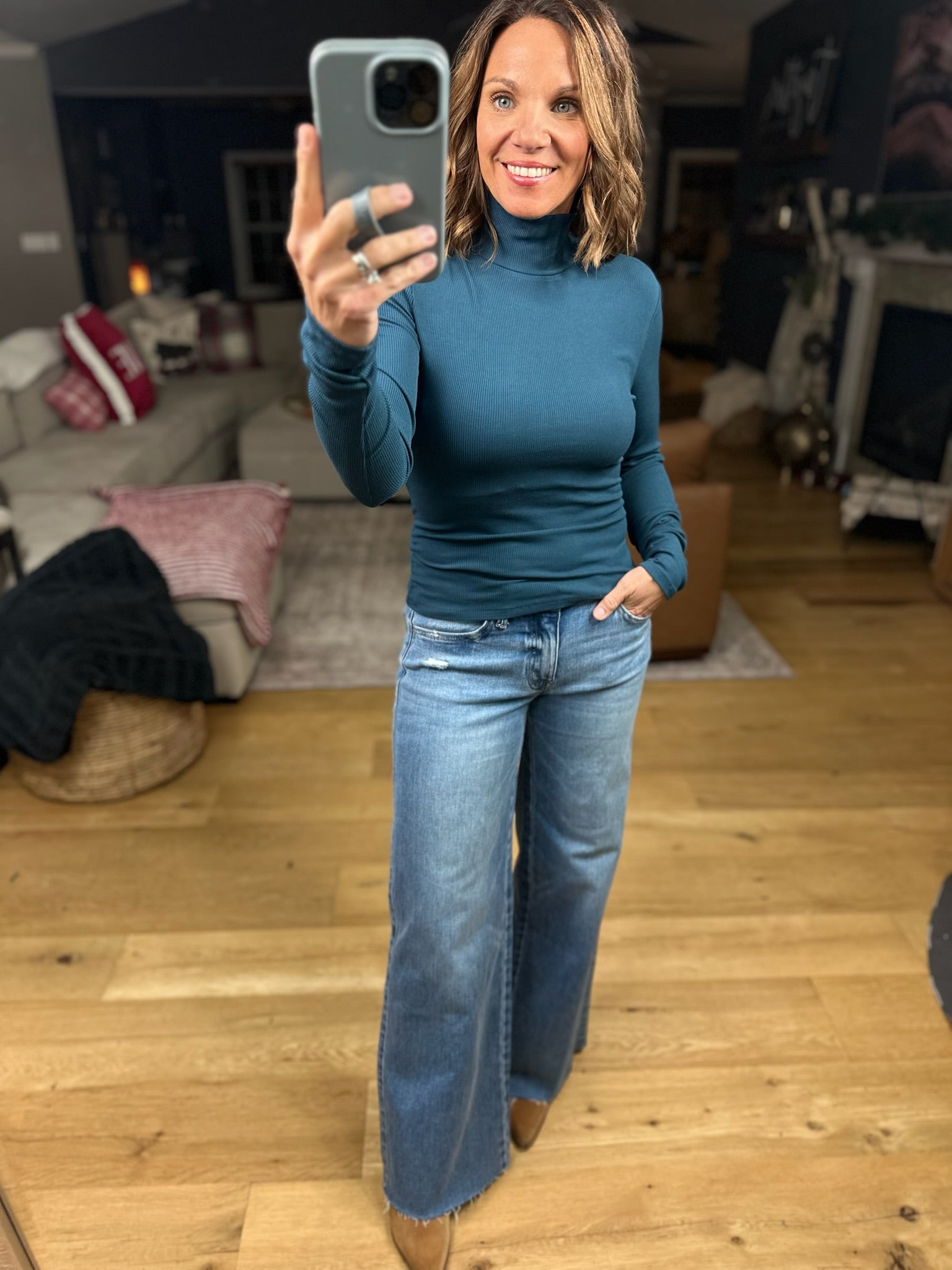 Just Around The Corner Long Sleeve Top-Long Sleeves-Mono B-Anna Kaytes Boutique, Women's Fashion Boutique in Grinnell, Iowa