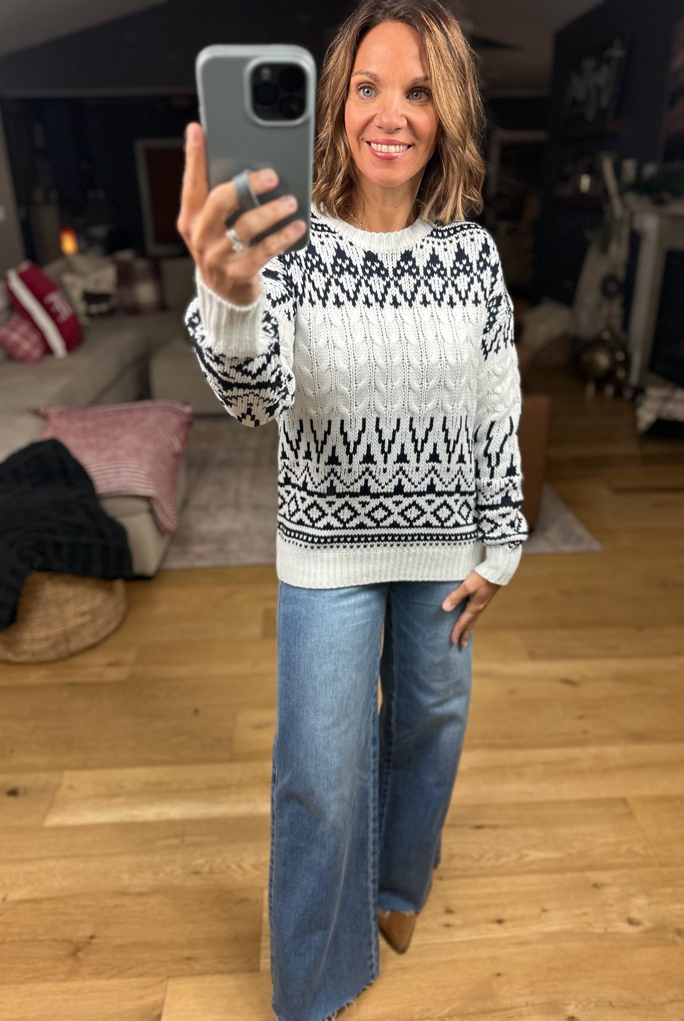 In My Time Fair Isle Sweater-Sweaters-Staccato-Anna Kaytes Boutique, Women's Fashion Boutique in Grinnell, Iowa