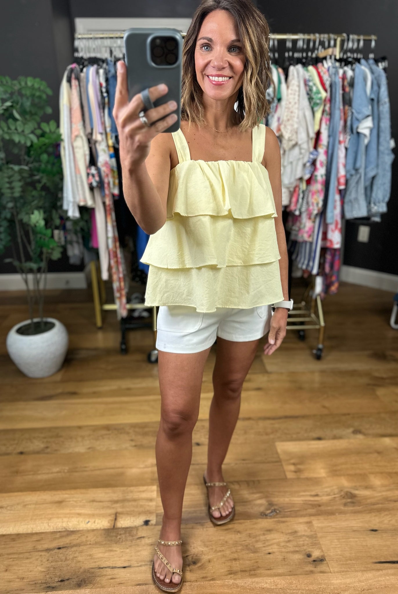 This Side Of Summer Ruffle Top-Sleeveless-Vine & Love-Anna Kaytes Boutique, Women's Fashion Boutique in Grinnell, Iowa